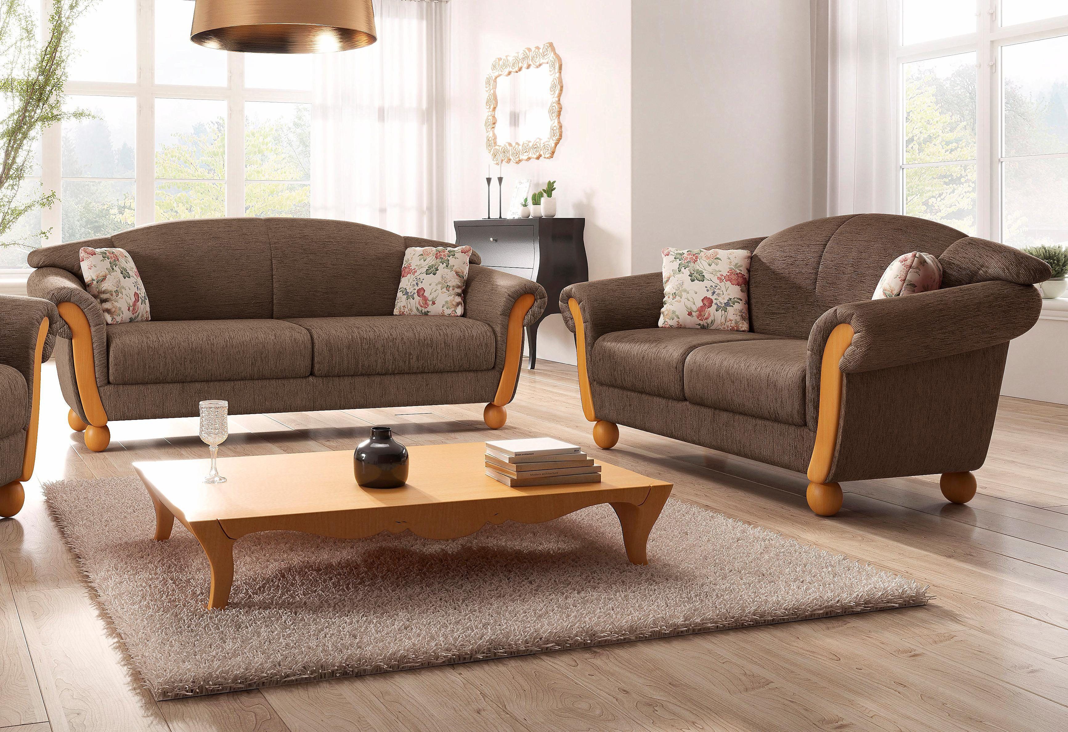 Home affaire Sitzgruppe »Milano«, (2 tlg.), 2-Sitzer und 3-Sitzer braun  Chenille