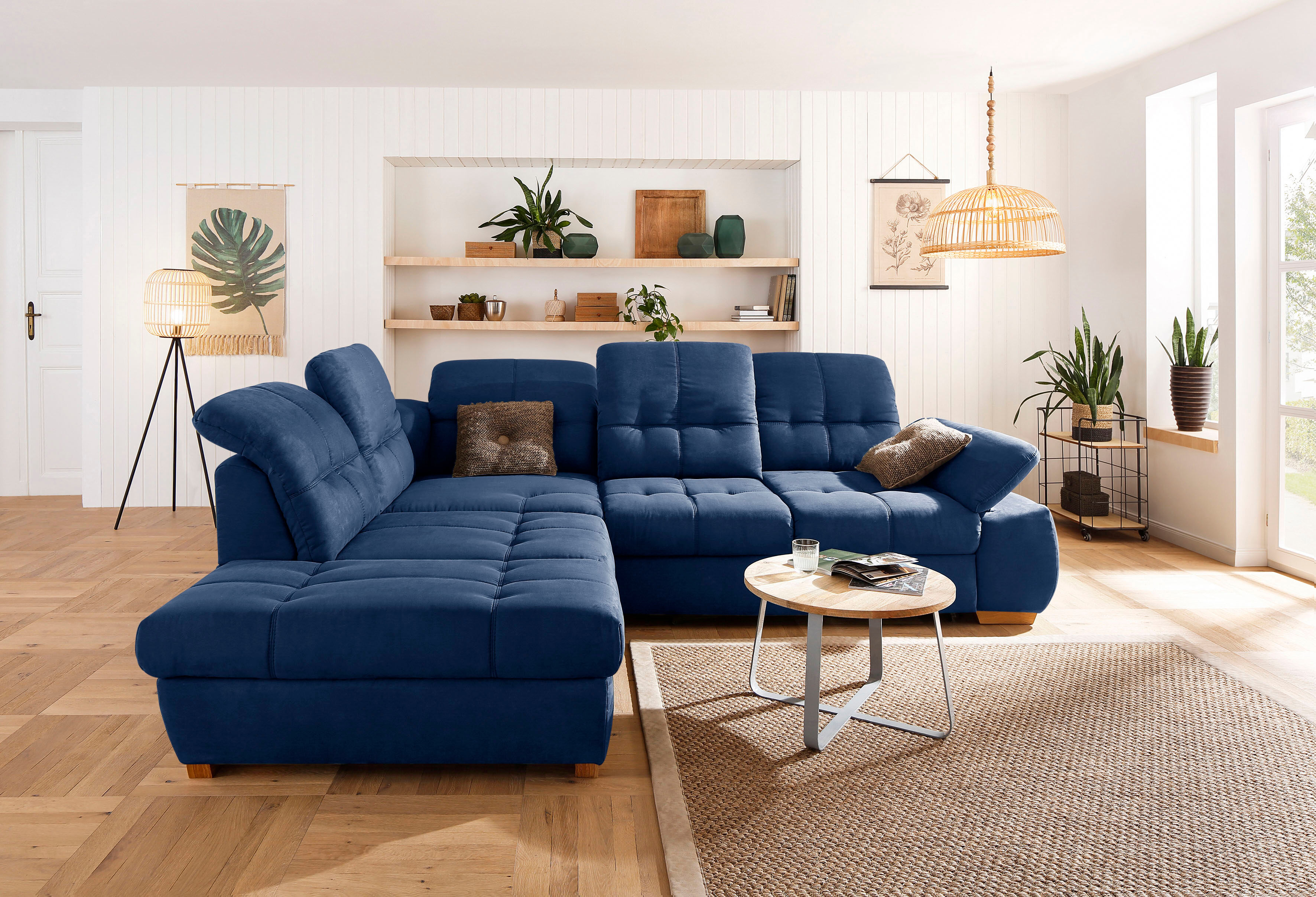 Home affaire Ecksofa »Lotus Home«, incl. Sitztiefenverstellung, wahlweise mit... blau