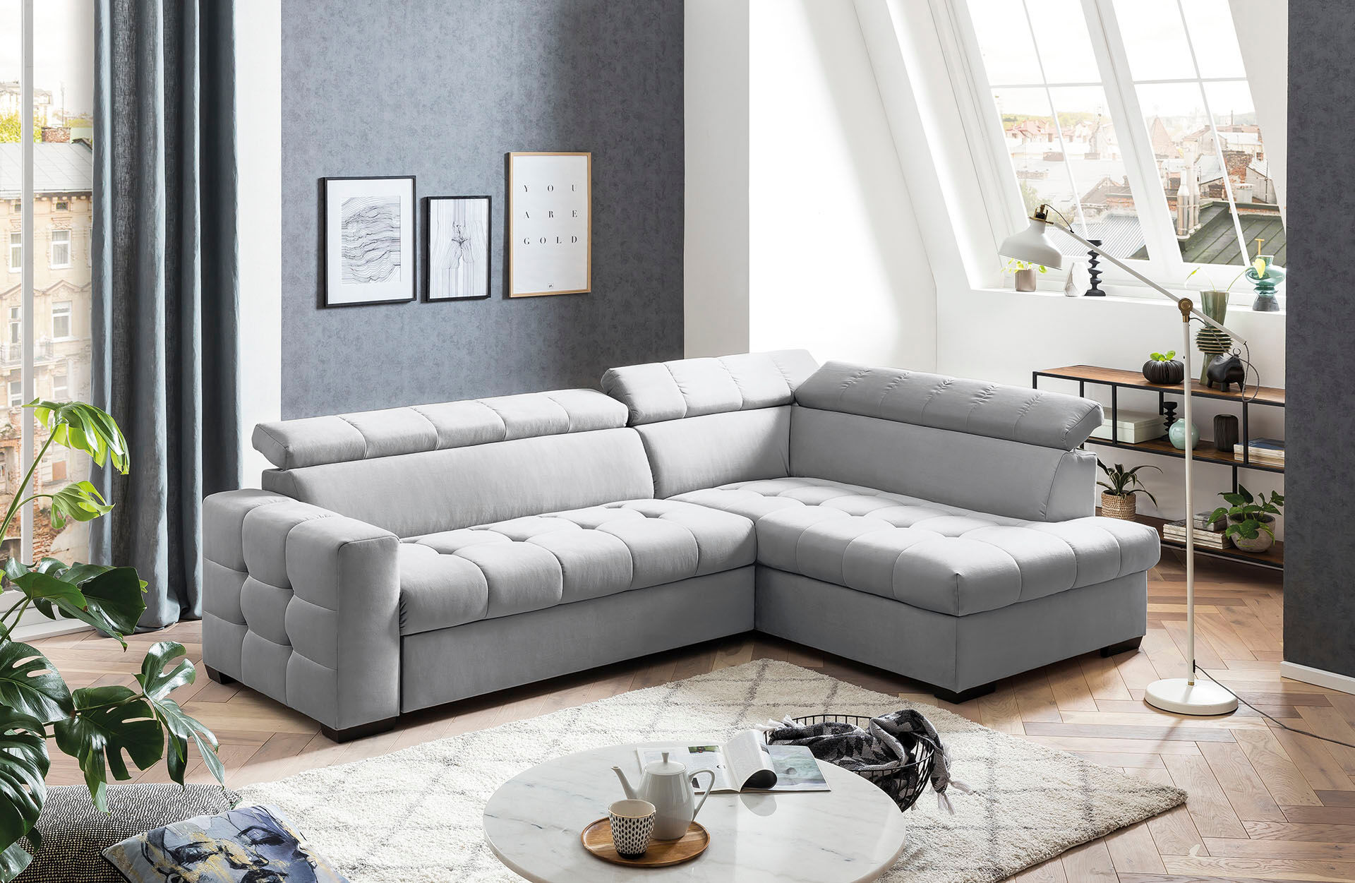 exxpo - sofa fashion Ecksofa, Steppung im Sitzbereich, Wahlweise mit... beige