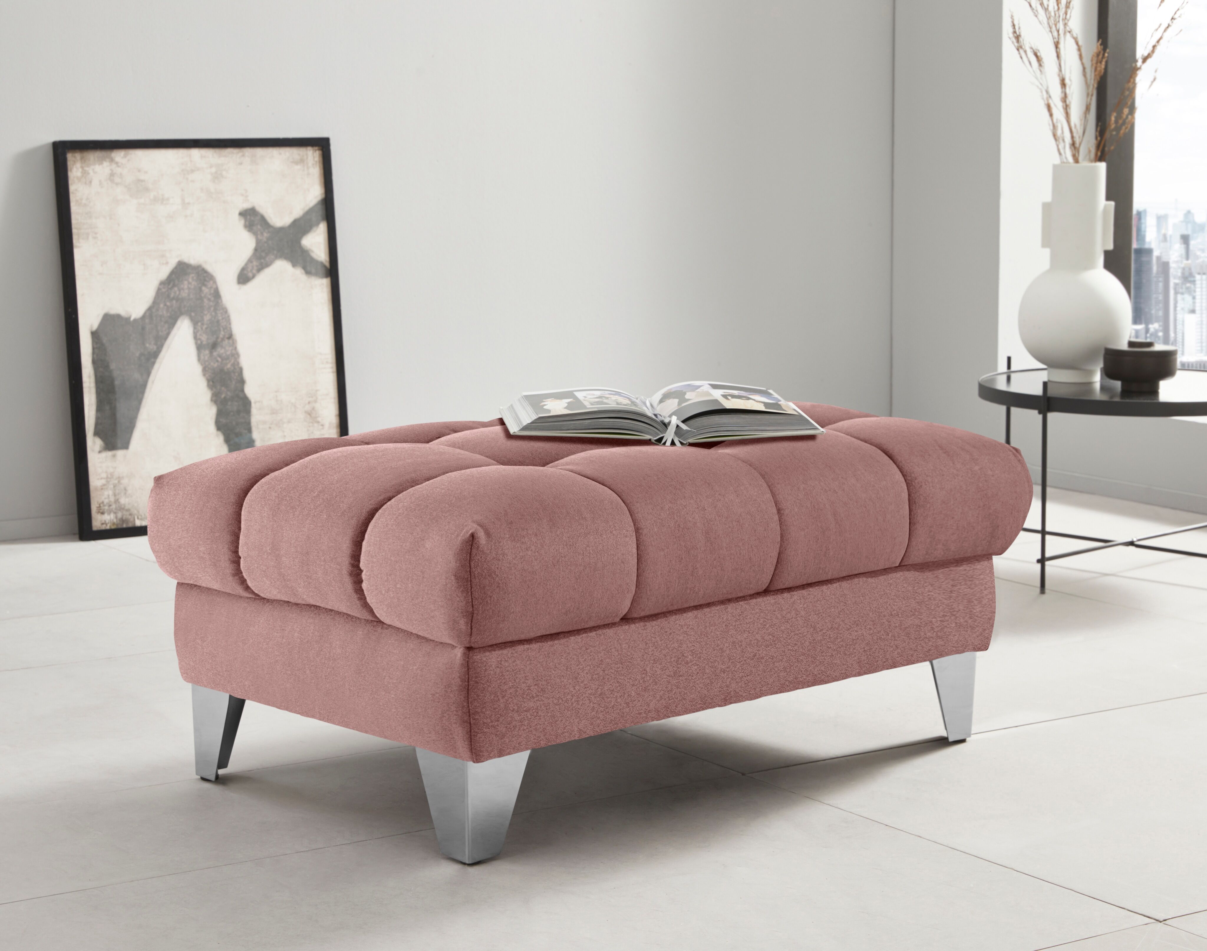 Places of Style Hockerbank »Bardi Luxus«, belastbar bis 140kg, wahlweise mit... rosa