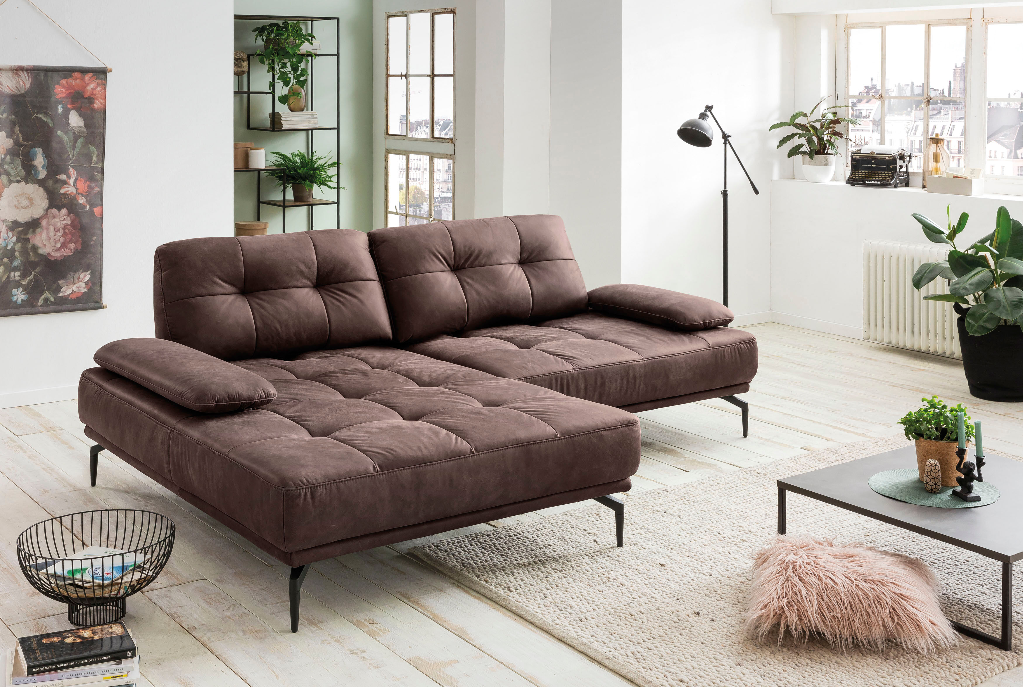 exxpo - sofa fashion Ecksofa, Inklusive Sitztiefenverstellung,... braun