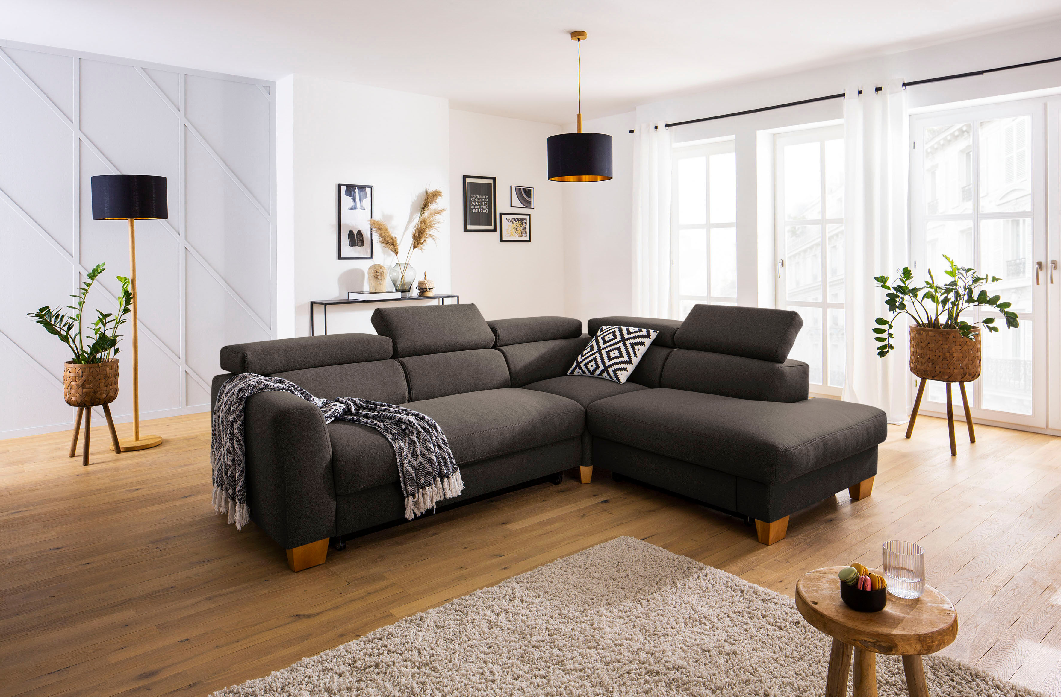 Home affaire Ecksofa »Steve Premium Luxus«, bis 140kg pro Sitz belastbar,... braun