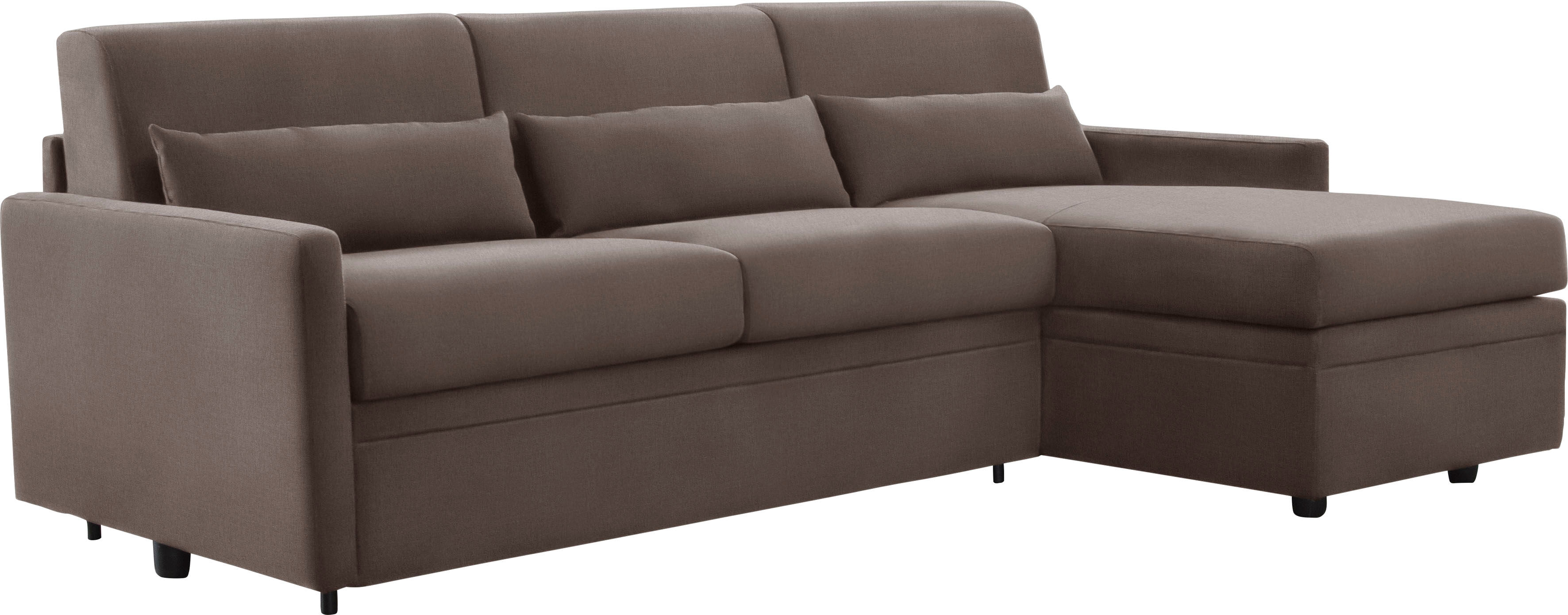 INOSIGN Ecksofa »Avellino«, mit Bettfunktion, inkl. Matratze und klappbaren... braun