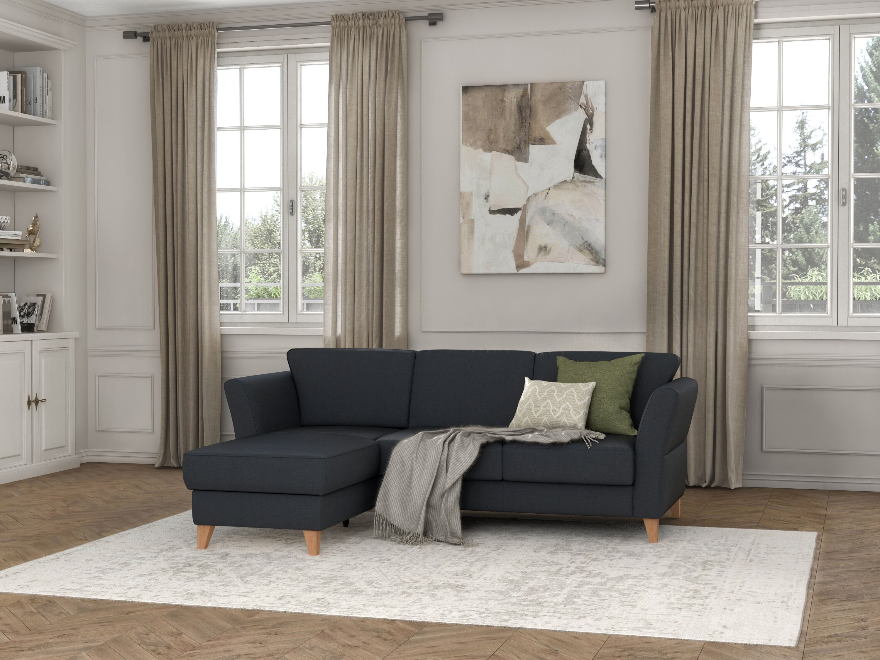 sit&more Ecksofa »Visby«, Wahlweise mit Bettfunktion und Bettkasten, frei im... grau