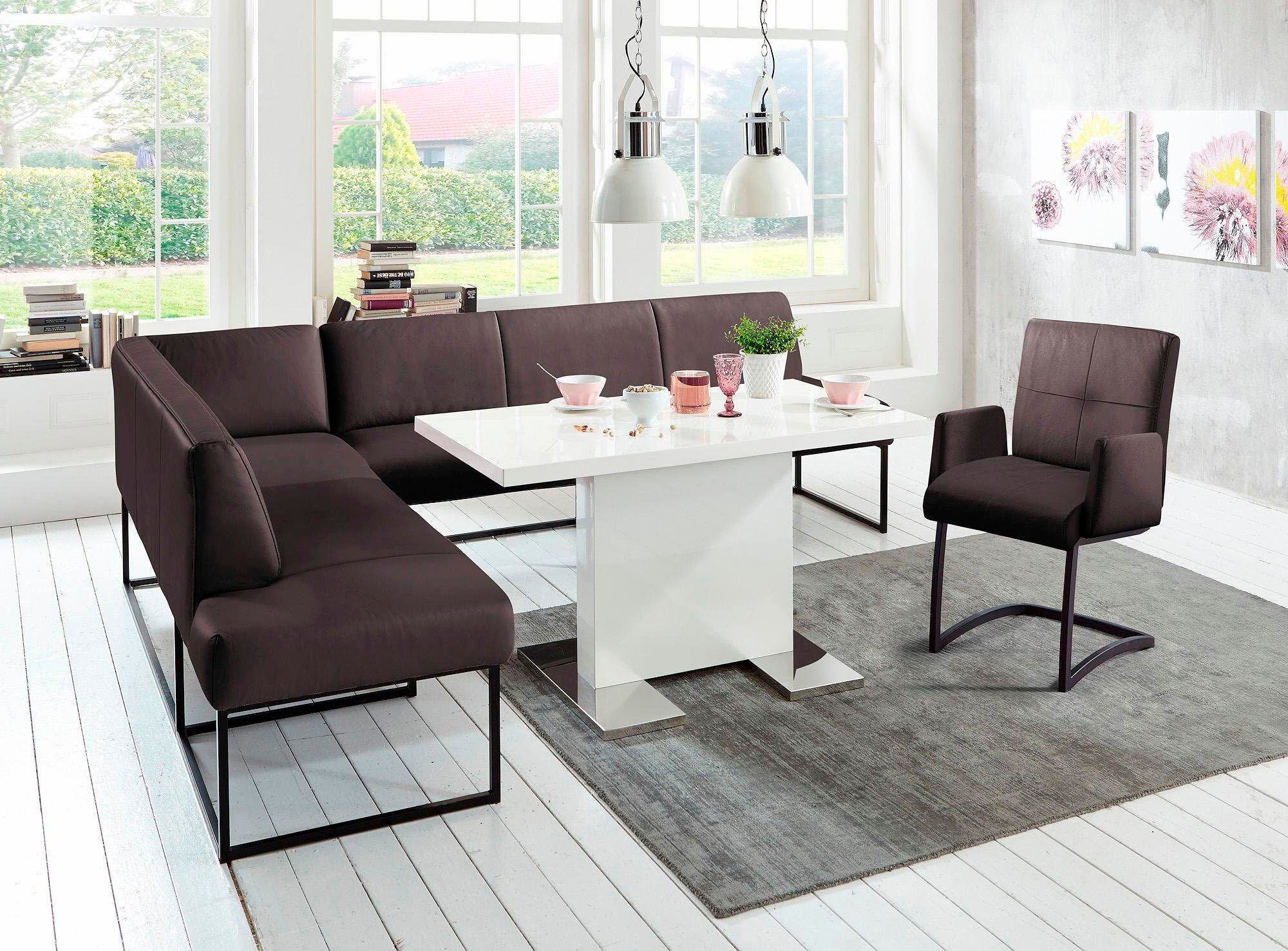 exxpo - sofa fashion Eckbank »Affogato«, Frei im Raum stellbar braun  NaturLEDER®