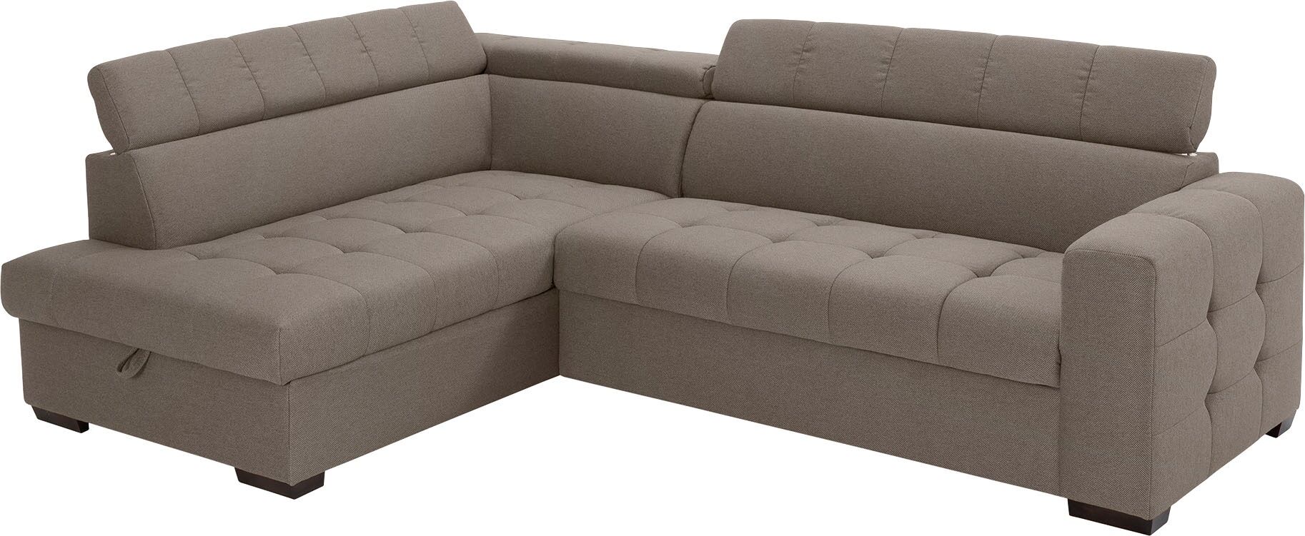 exxpo - sofa fashion Ecksofa, Steppung im Sitzbereich, Wahlweise mit... grau