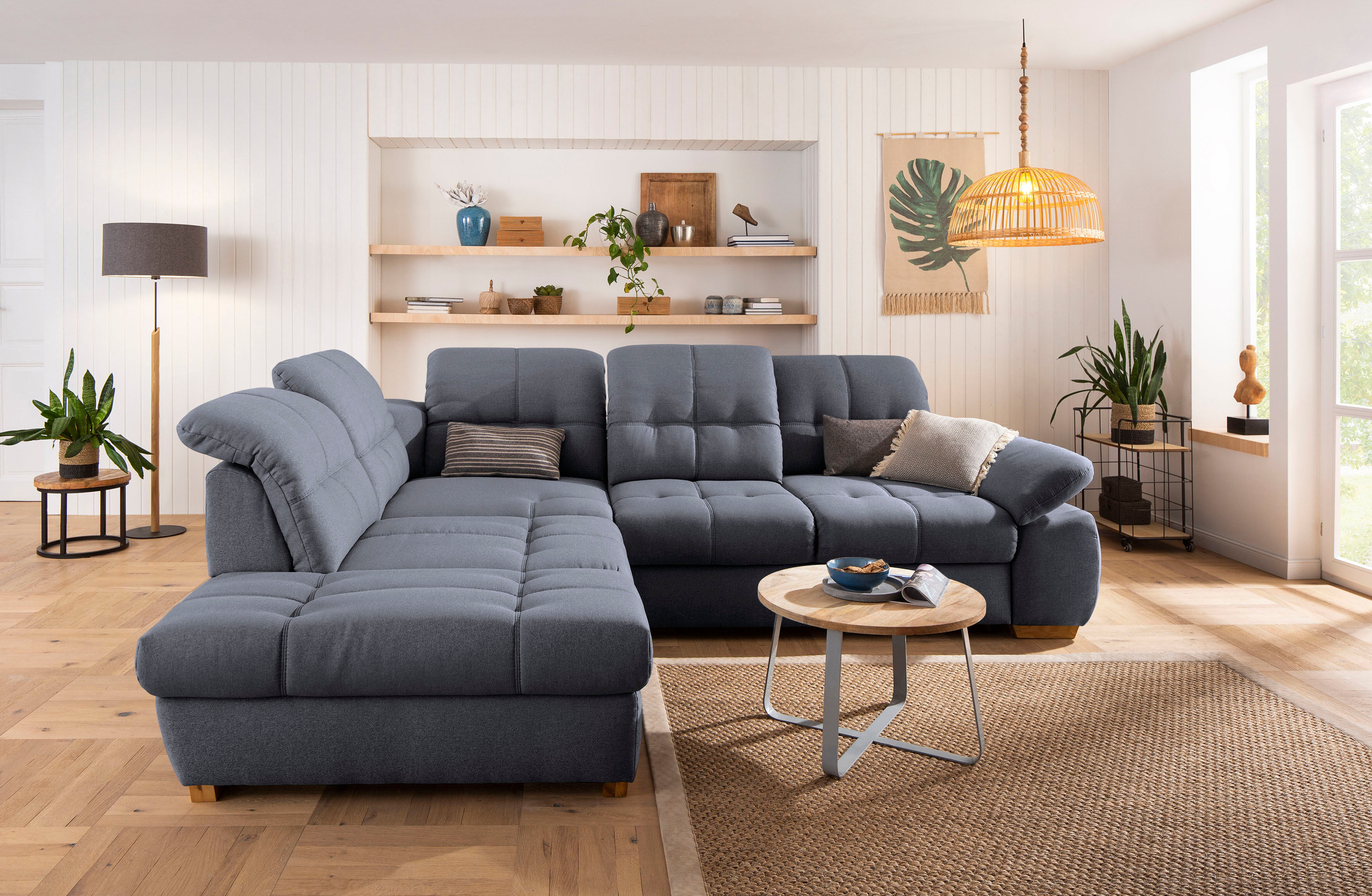 Home affaire Ecksofa »Lotus Home«, incl. Sitztiefenverstellung, wahlweise mit... grau