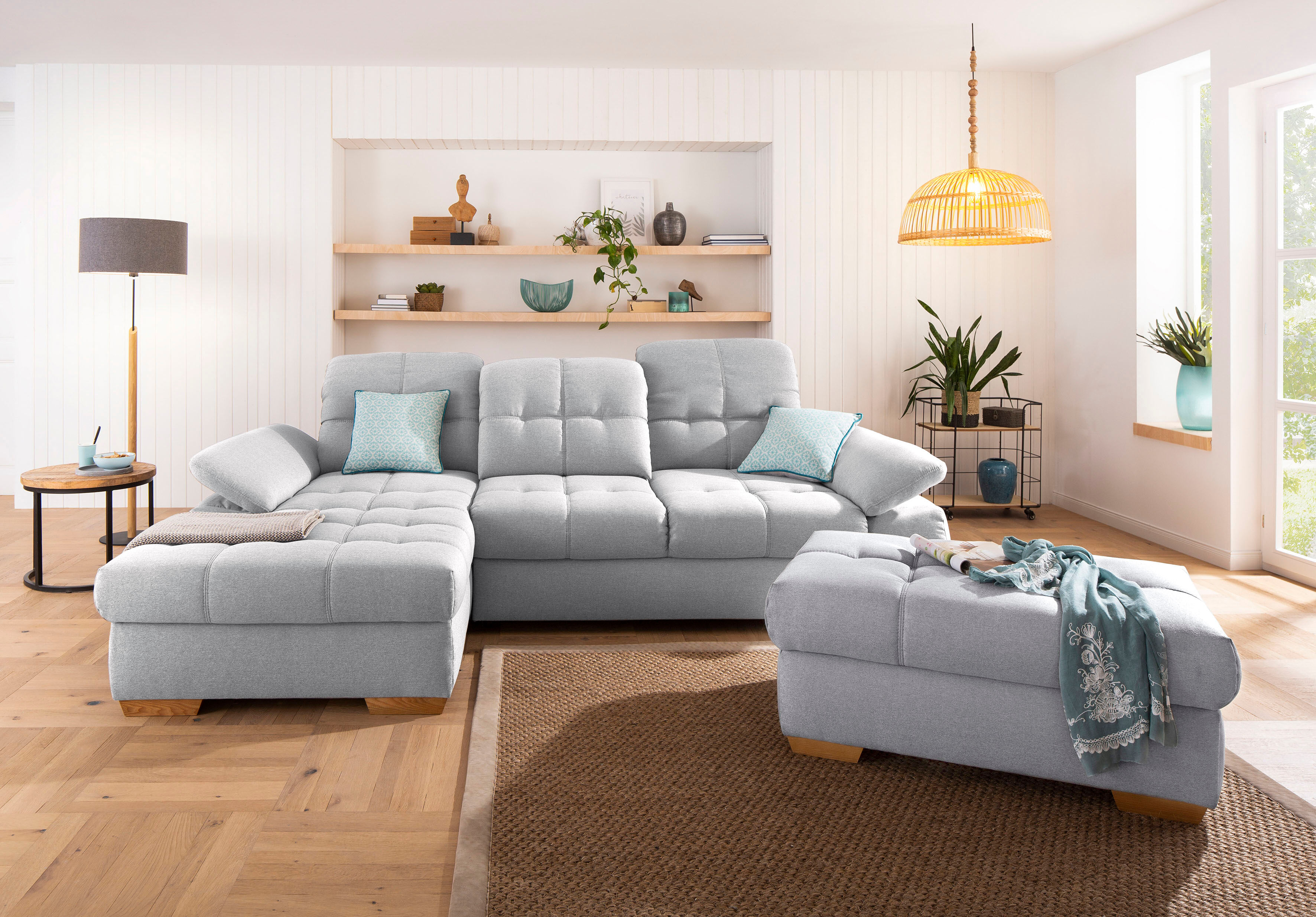 Home affaire Ecksofa »Lotus Home Luxus«, bis zu 140kg pro Sitzplatz... silberfarben