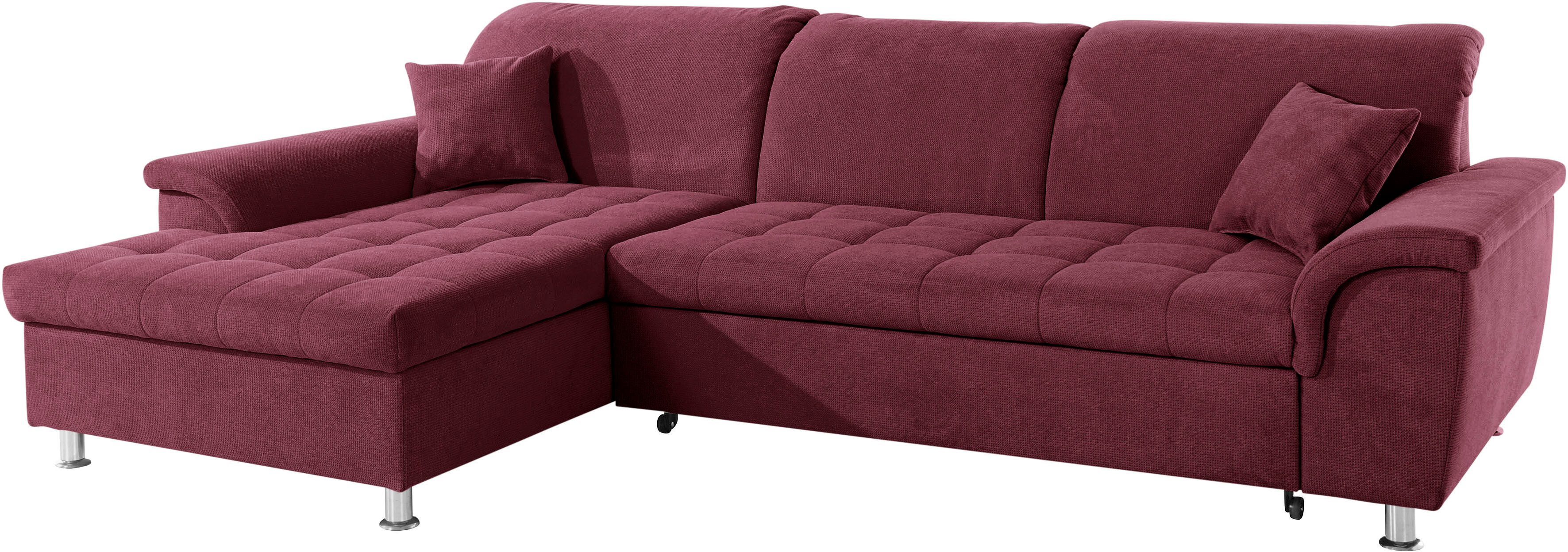 DOMO collection Ecksofa »Franzi«, wahlweise mit Kopfteilverstellung (dann... lila