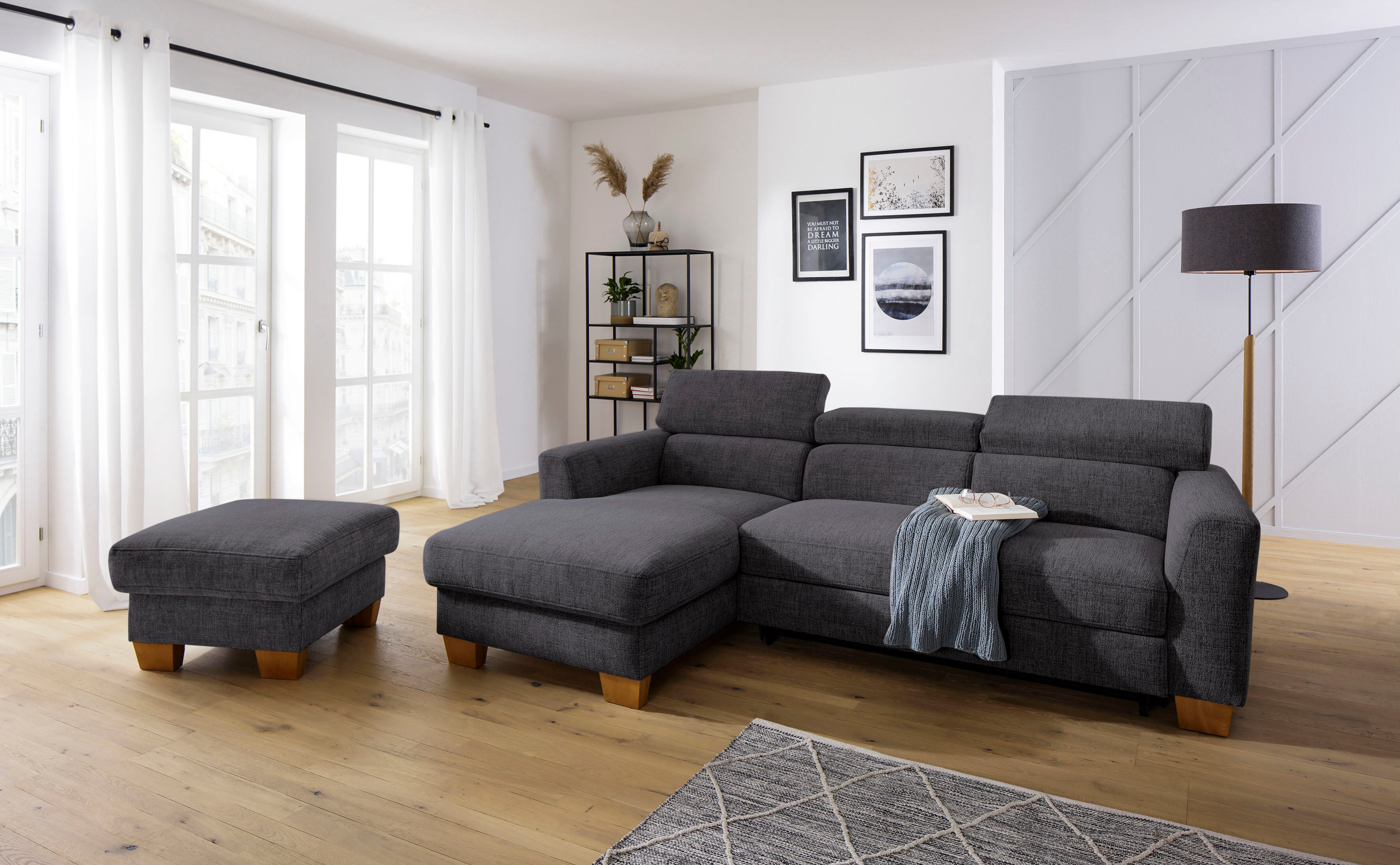 Home affaire Ecksofa »Steve Premium« grau