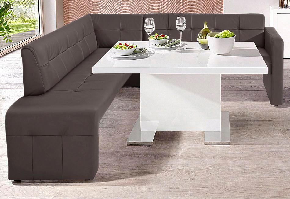 exxpo - sofa fashion Eckbank »Barista«, Frei im Raum stellbar grau  Luxus-Microfaser
