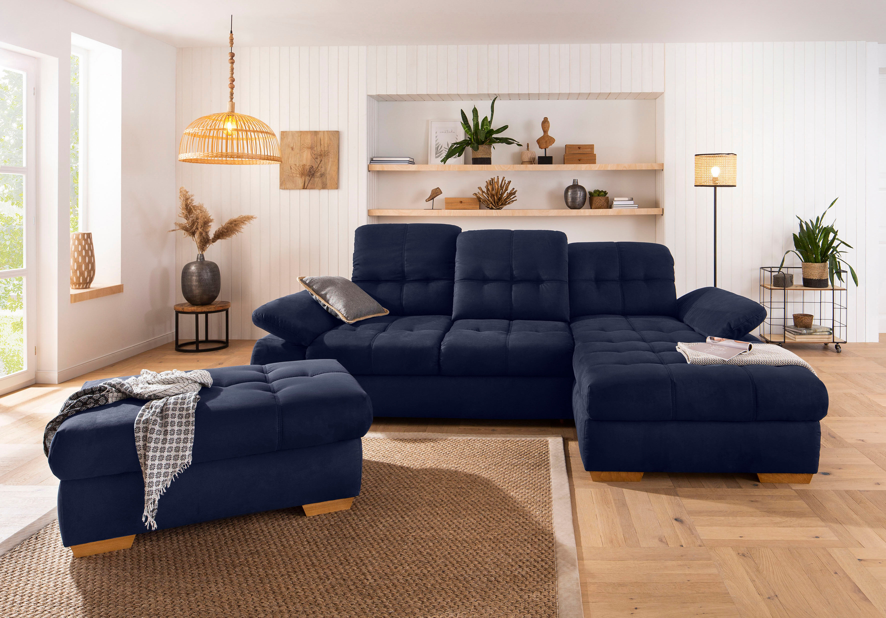 Home affaire Ecksofa »Lotus Home Luxus«, bis zu 140kg pro Sitzplatz... blau