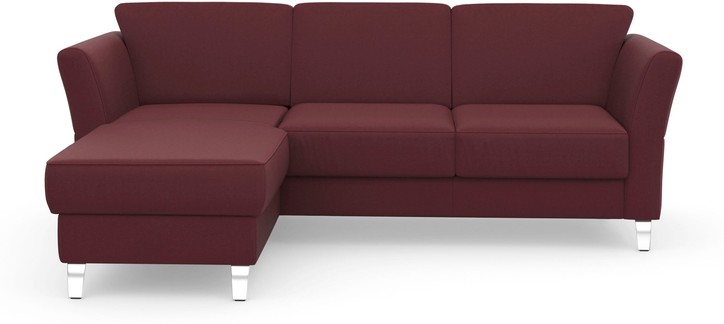 sit&more Ecksofa »Visby V«, wahlweise mit Bettfunktion und Bettkasten, frei... rot