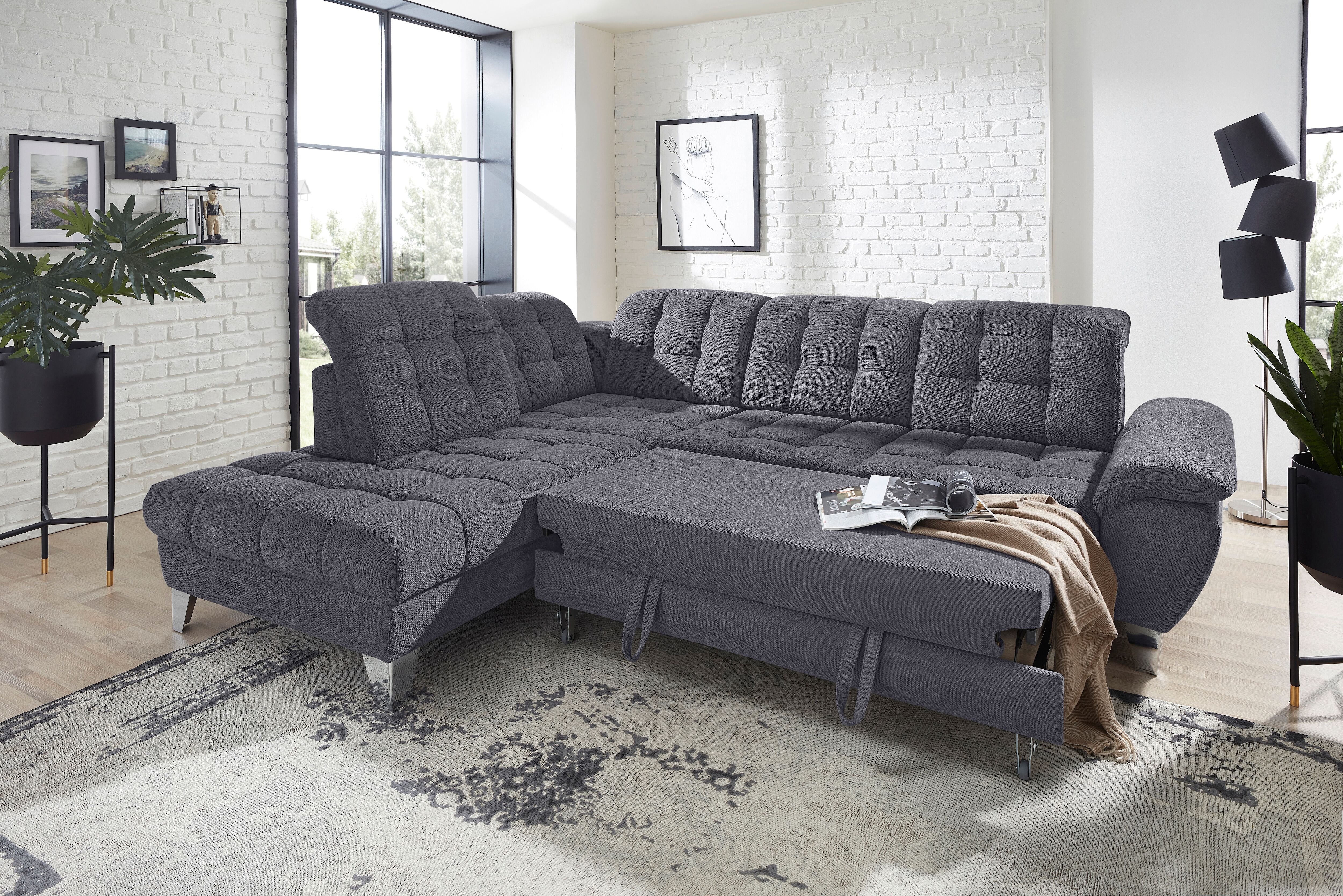 Places of Style Ecksofa »Bardi Luxus«, belastbar bis zu 140 kg, incl.... schwarz