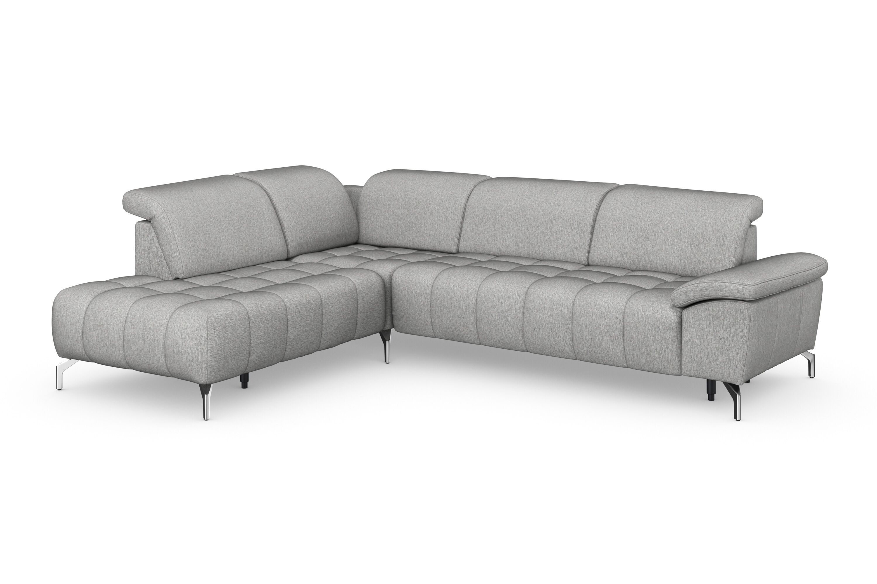 sit&more Ecksofa »Cool«, wahlweise mit Kopfteilverstellung und Vorziehsitz,... grau