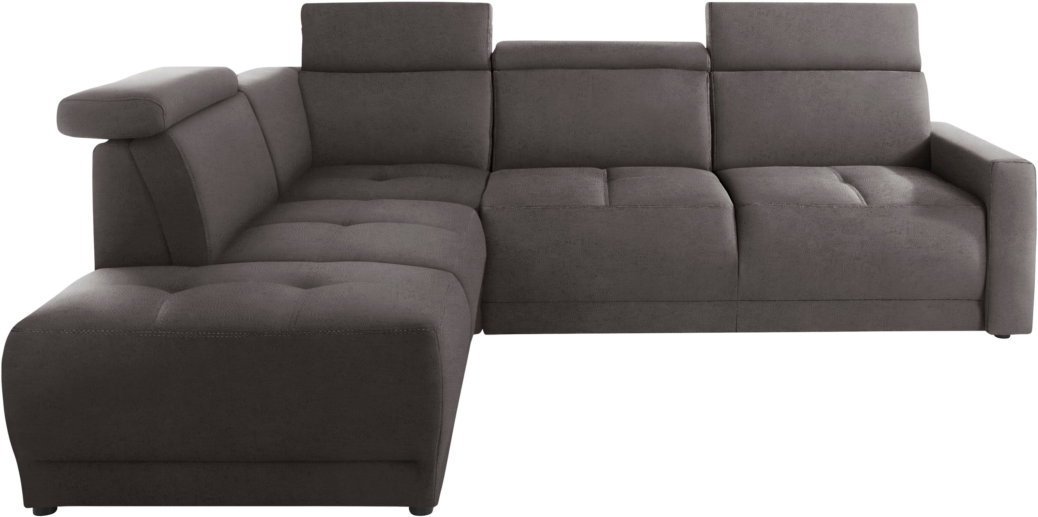 DOMO collection Ecksofa »Beira«, wahlweise mit Kopfteilverstellung braun