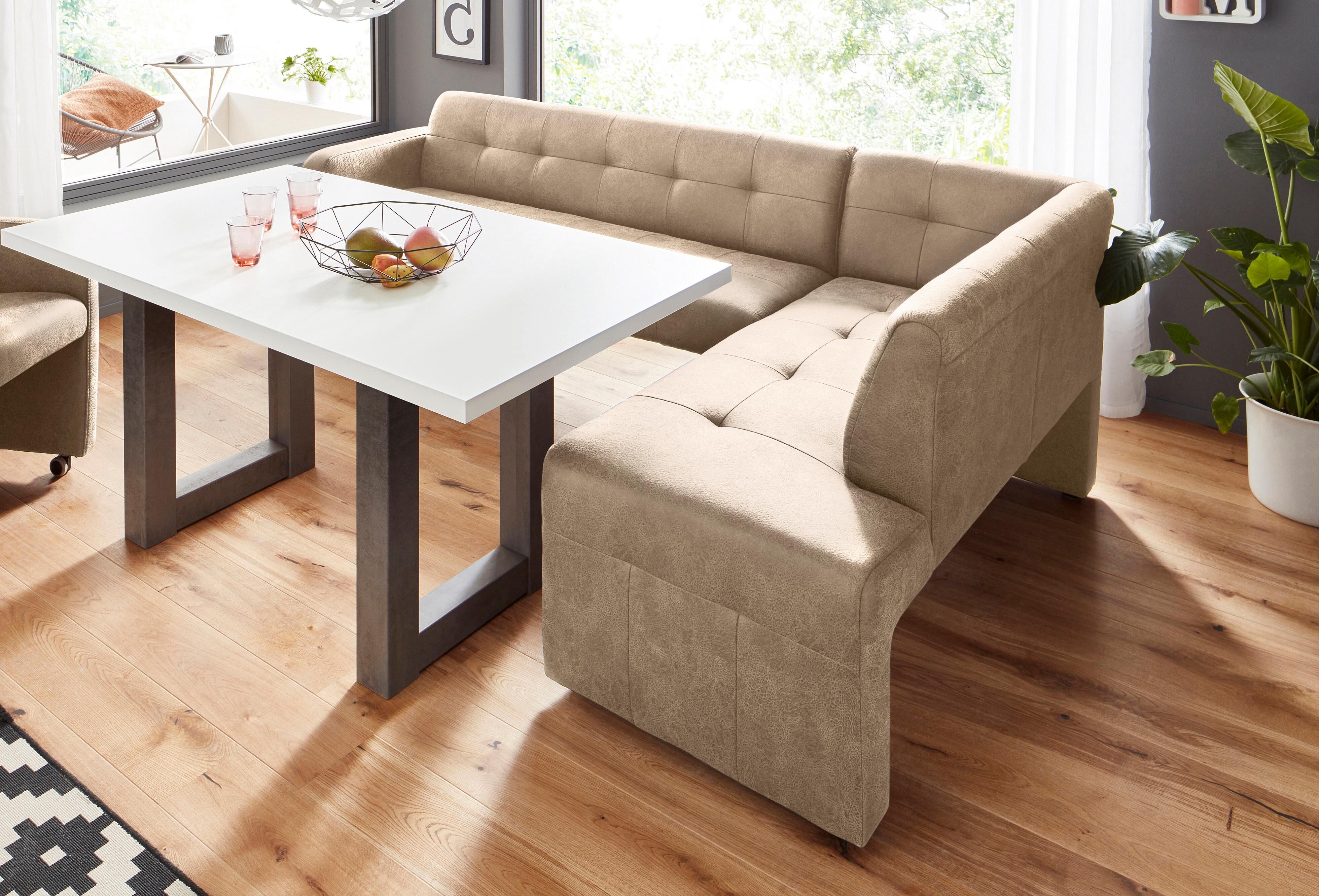 exxpo - sofa fashion Eckbank »Barista«, Frei im Raum stellbar beige  Luxus-Microfaser