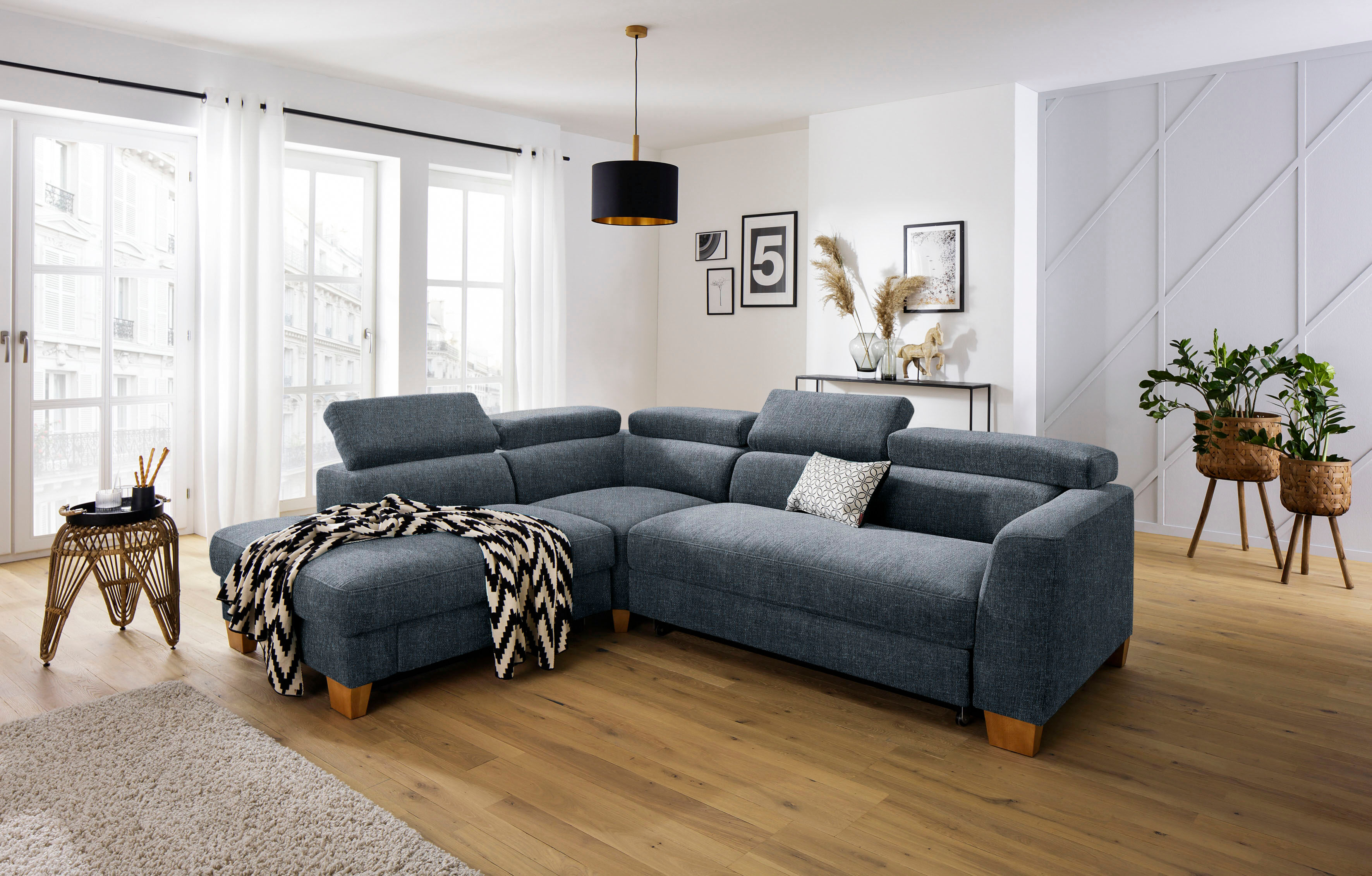 Home affaire Ecksofa »Steve Premium« blau