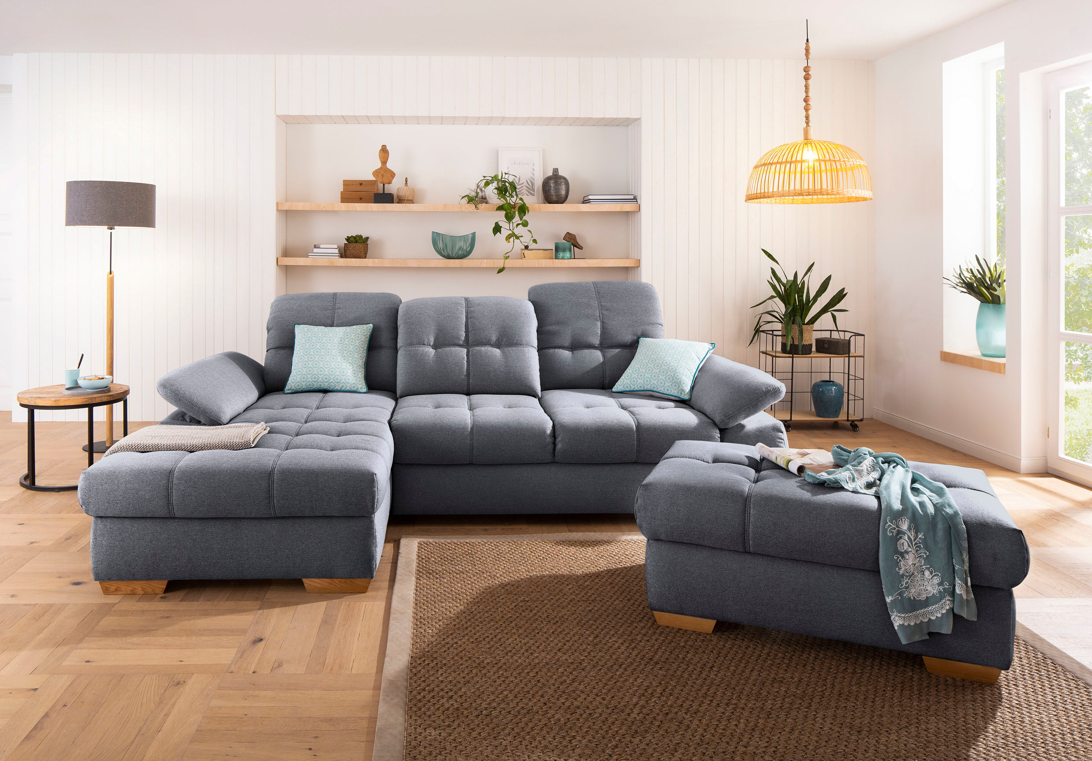 Home affaire Ecksofa »Lotus Home«, incl. Sitztiefenverstellung, wahlweise mit... grau