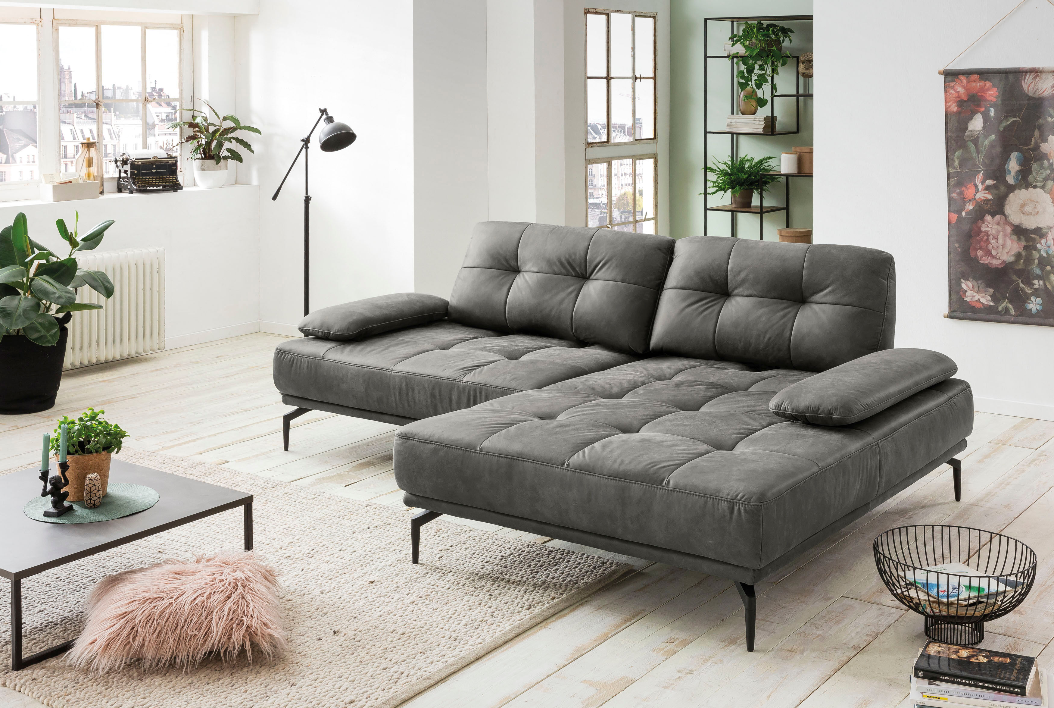 exxpo - sofa fashion Ecksofa, Inklusive Sitztiefenverstellung,... blau