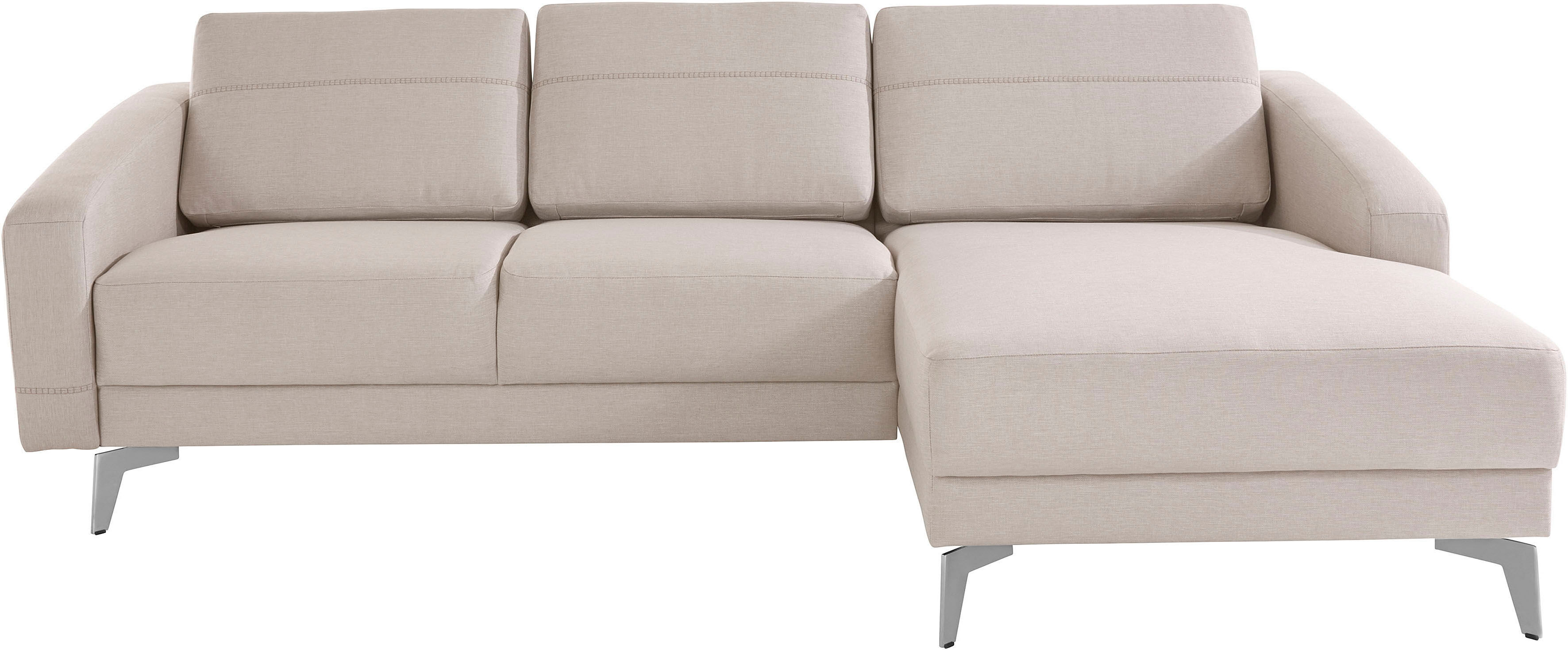 andas Ecksofa »Skove«, mit Chrom Beinen, Frei im Raum stellbar beige