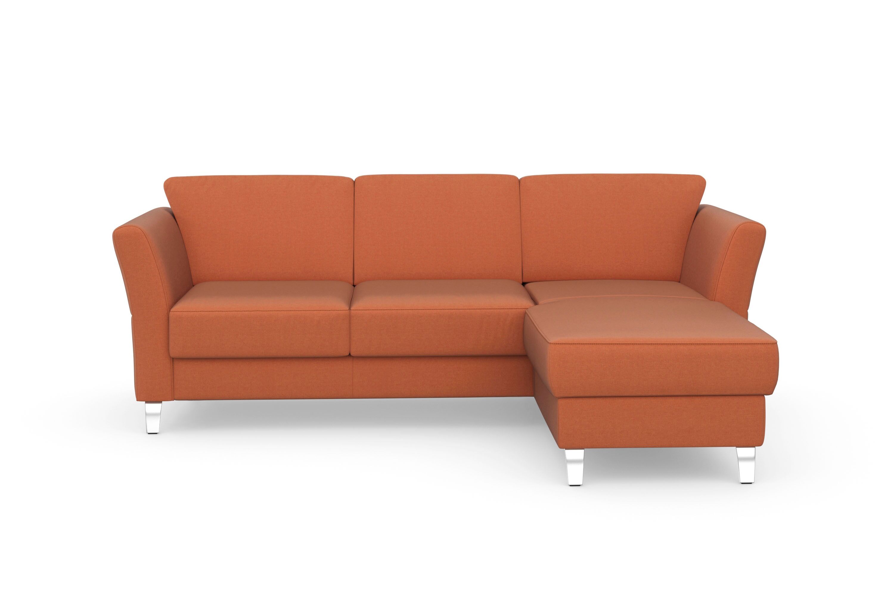 sit&more Ecksofa »Visby V«, wahlweise mit Bettfunktion und Bettkasten, frei... orange