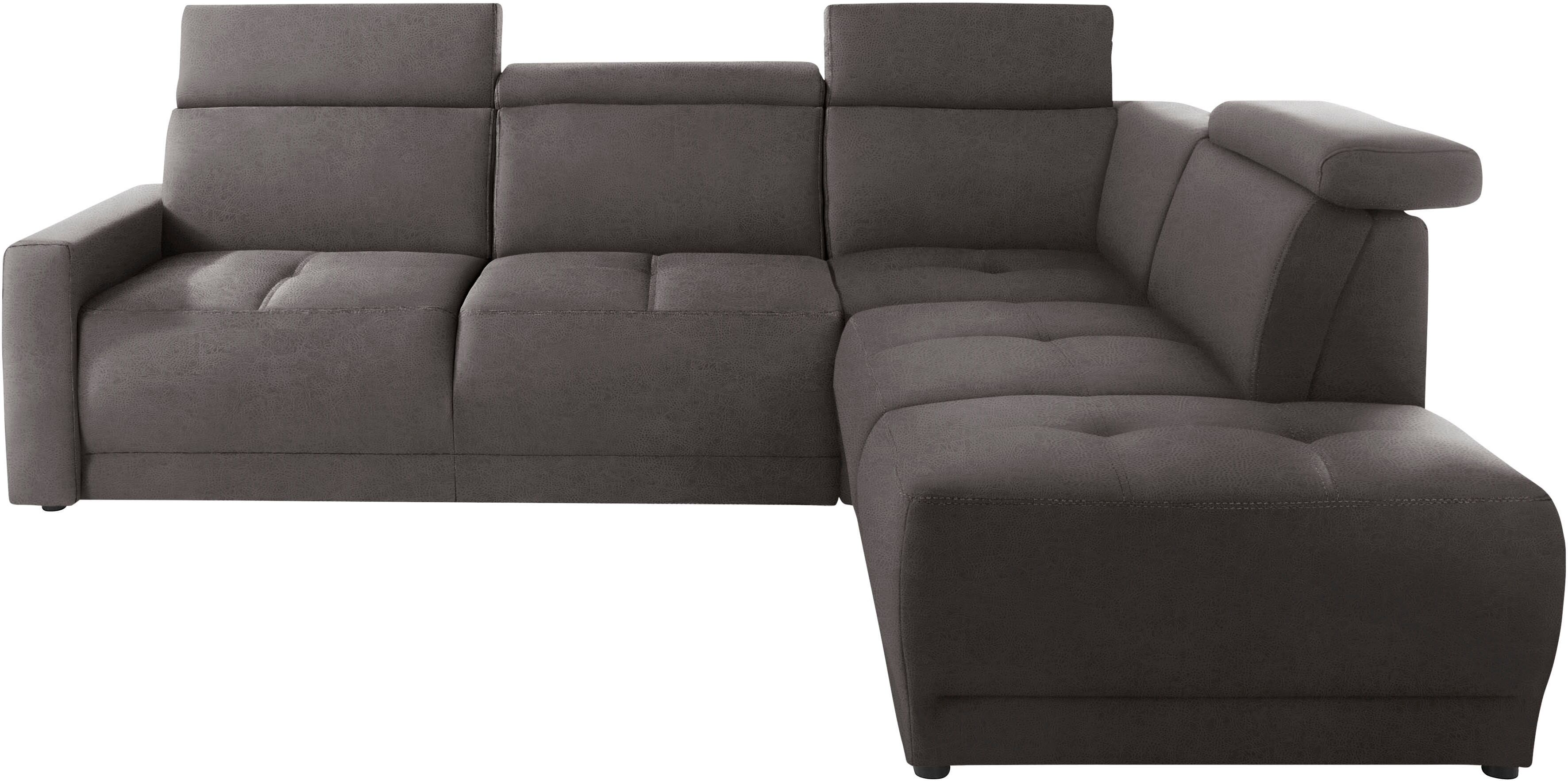 DOMO collection Ecksofa »Beira«, wahlweise mit Kopfteilverstellung braun