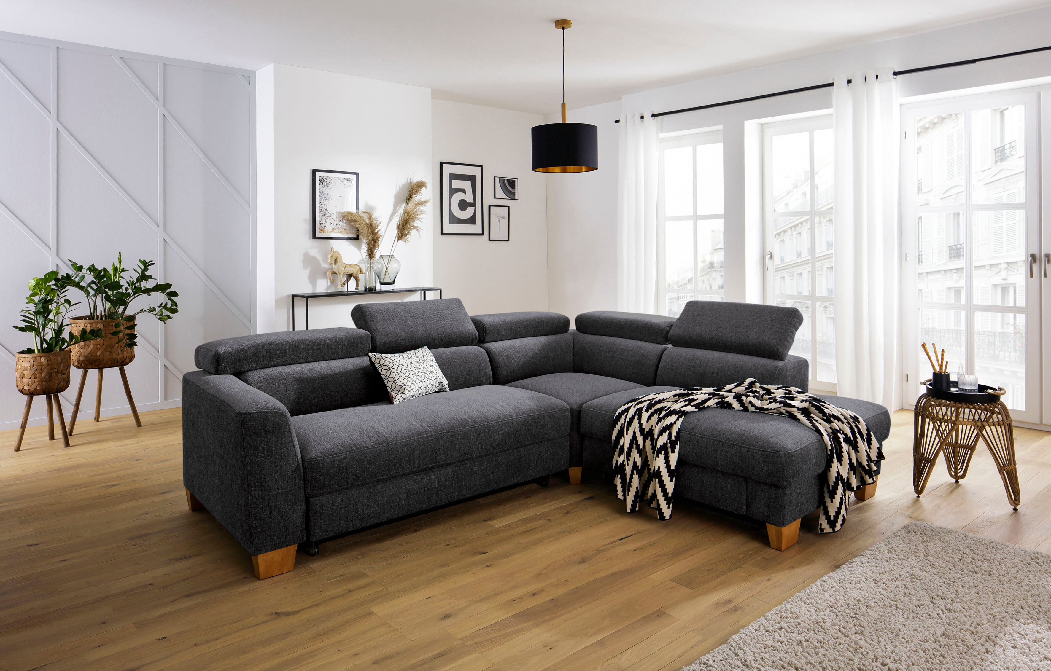 Home affaire Ecksofa »Steve Premium« grau