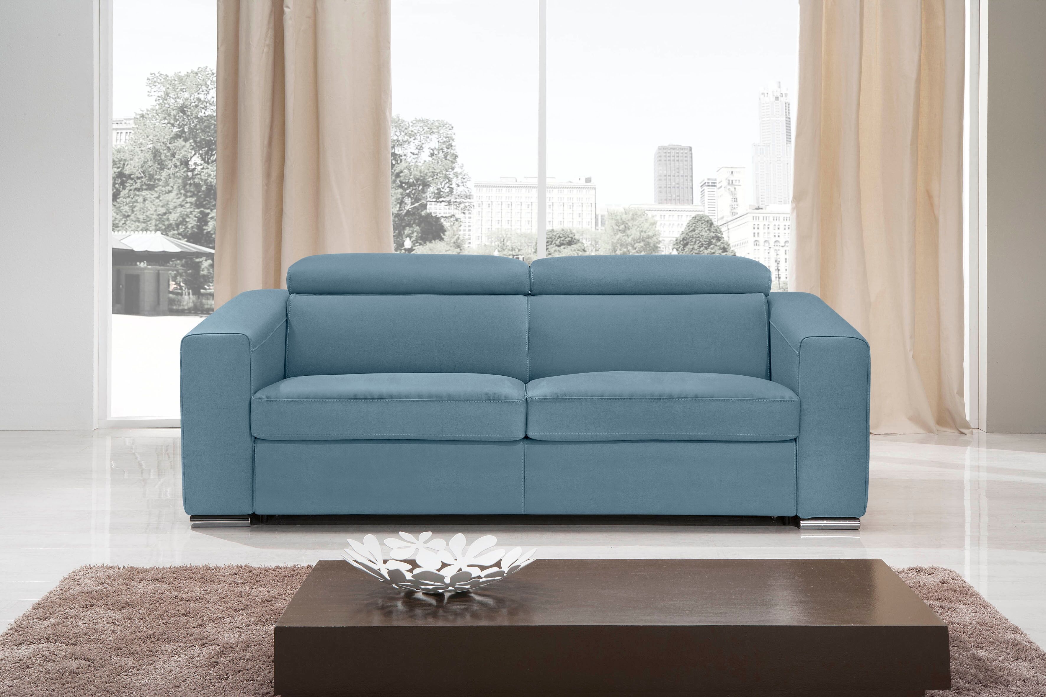 Egoitaliano Schlafsofa »Cabiria«, Sofa inkl. Schlaffunktion, Kopfteile... blau