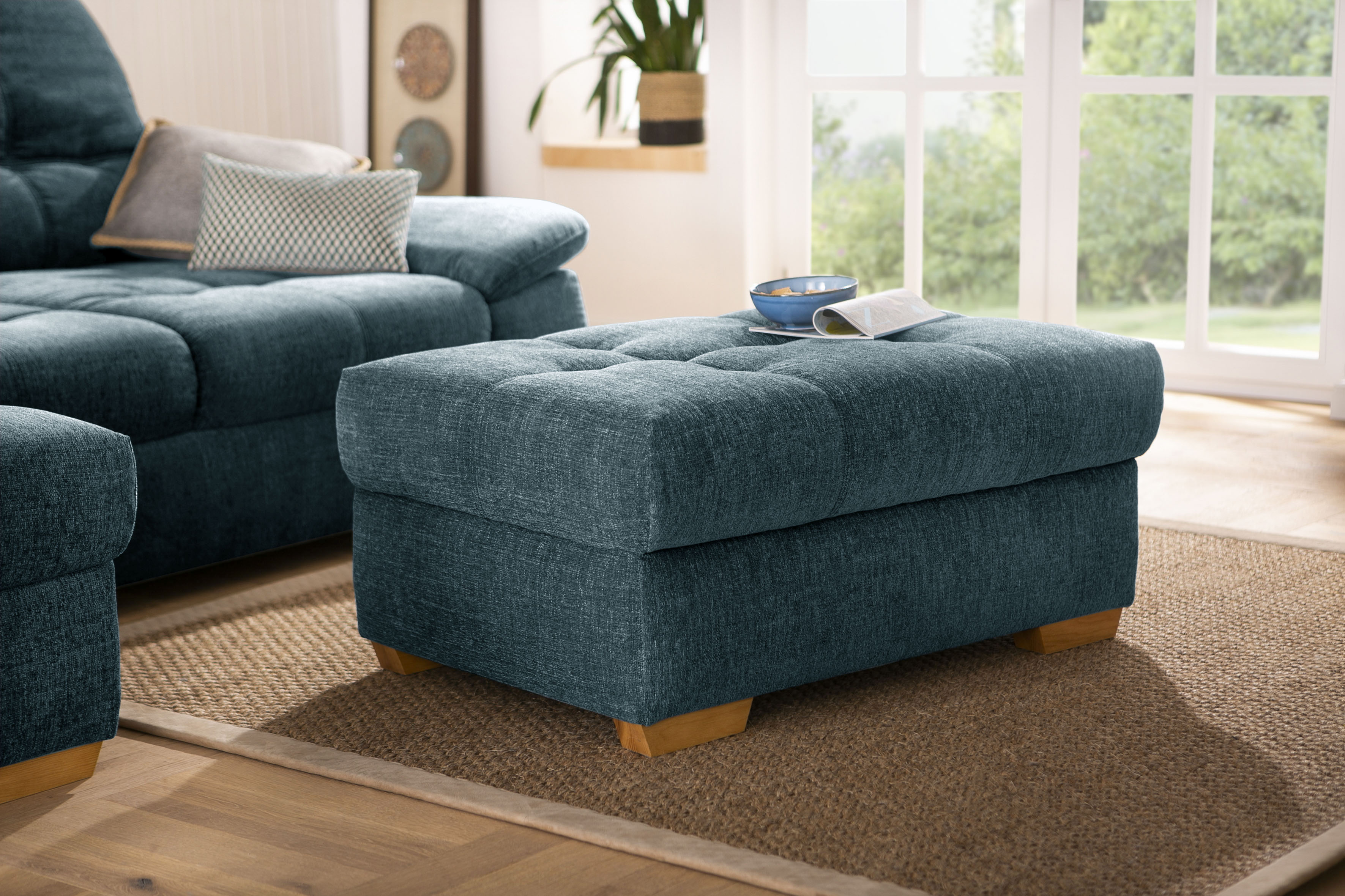 Home affaire Hockerbank »Lotus Home Luxus«, passend zu "Lotus Home Luxus",... blau