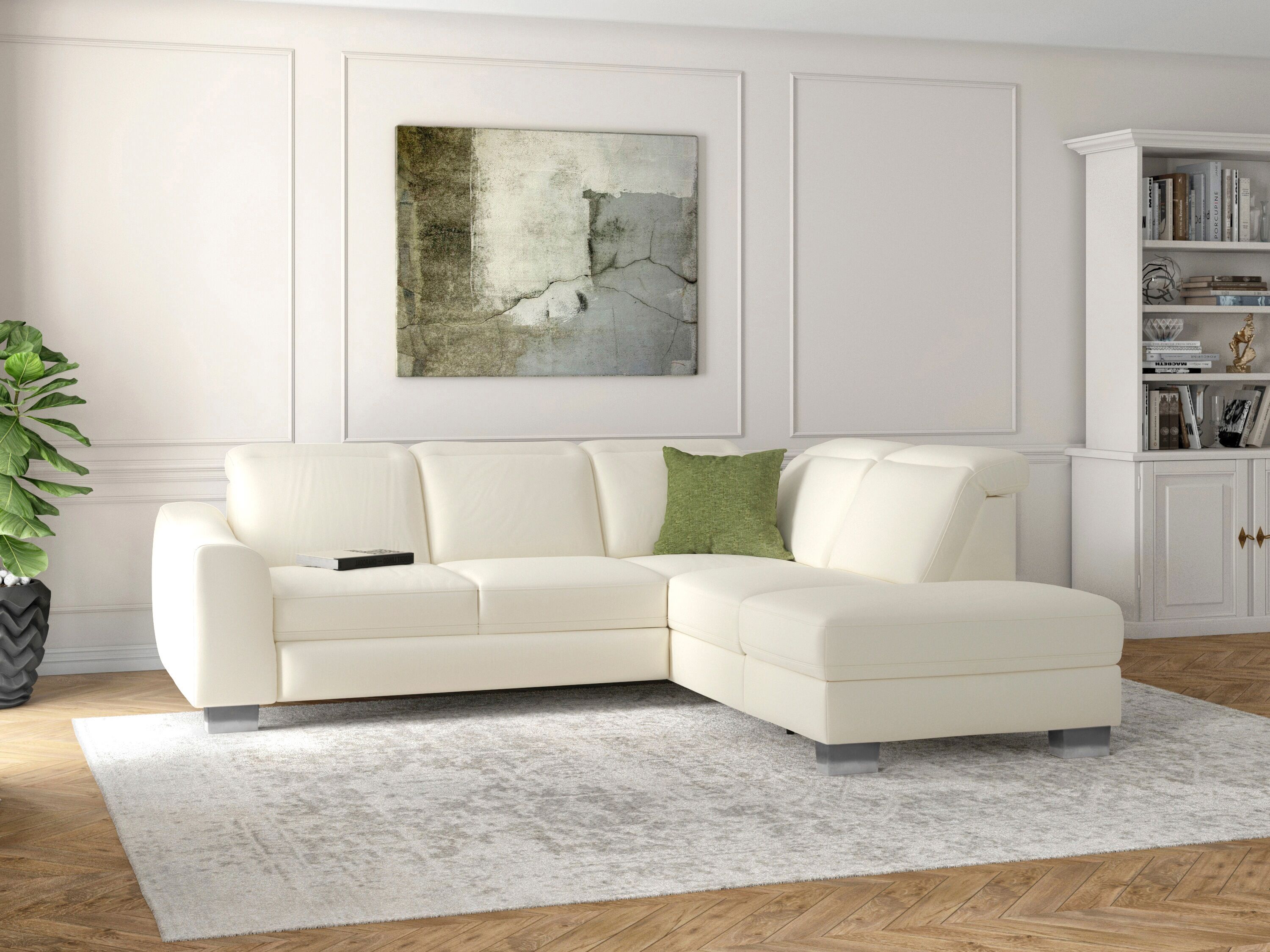 sit&more Ecksofa »Durness«, mit Federkern und hochwertigen Edelstahlfüssen,... beige