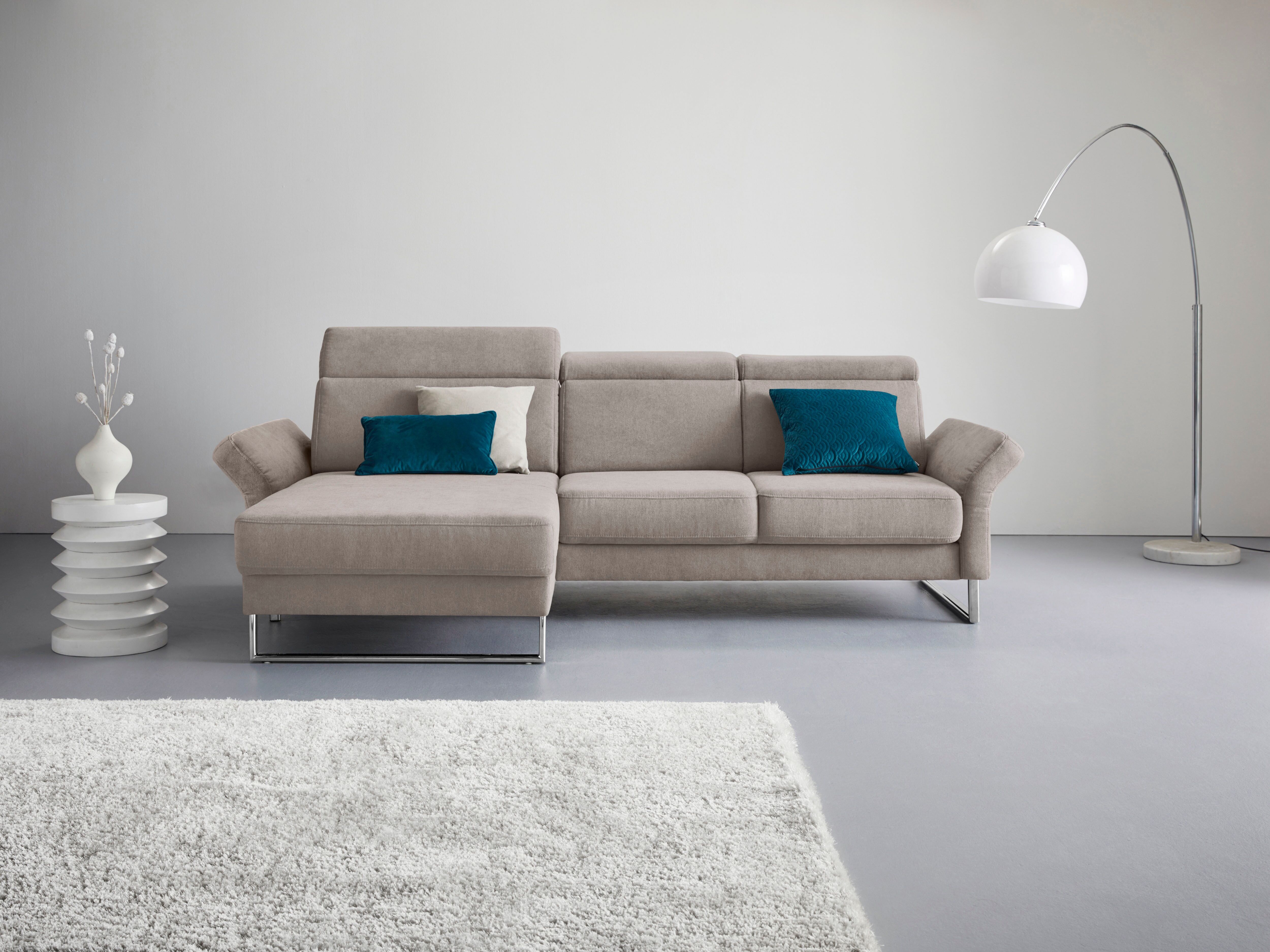 sit&more Ecksofa »Alamo«, mit Federkern, wahlweise mit Armteilverstellung und... grau