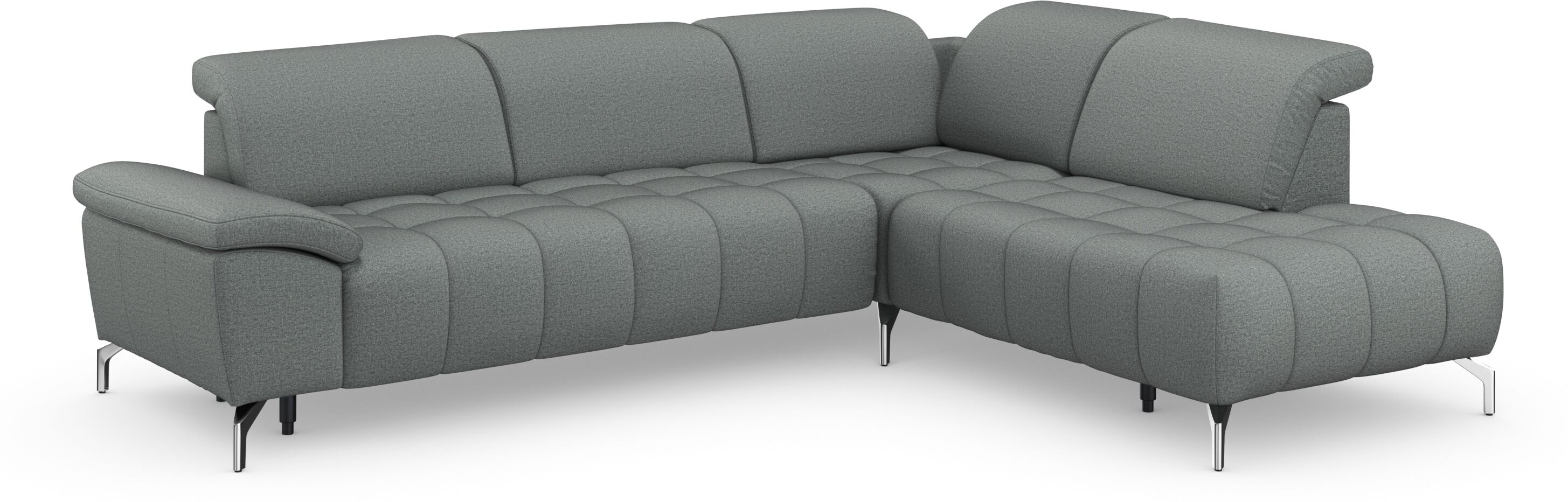 sit&more Ecksofa »Cool«, wahlweise mit Kopfteilverstellung und Vorziehsitz,... grau