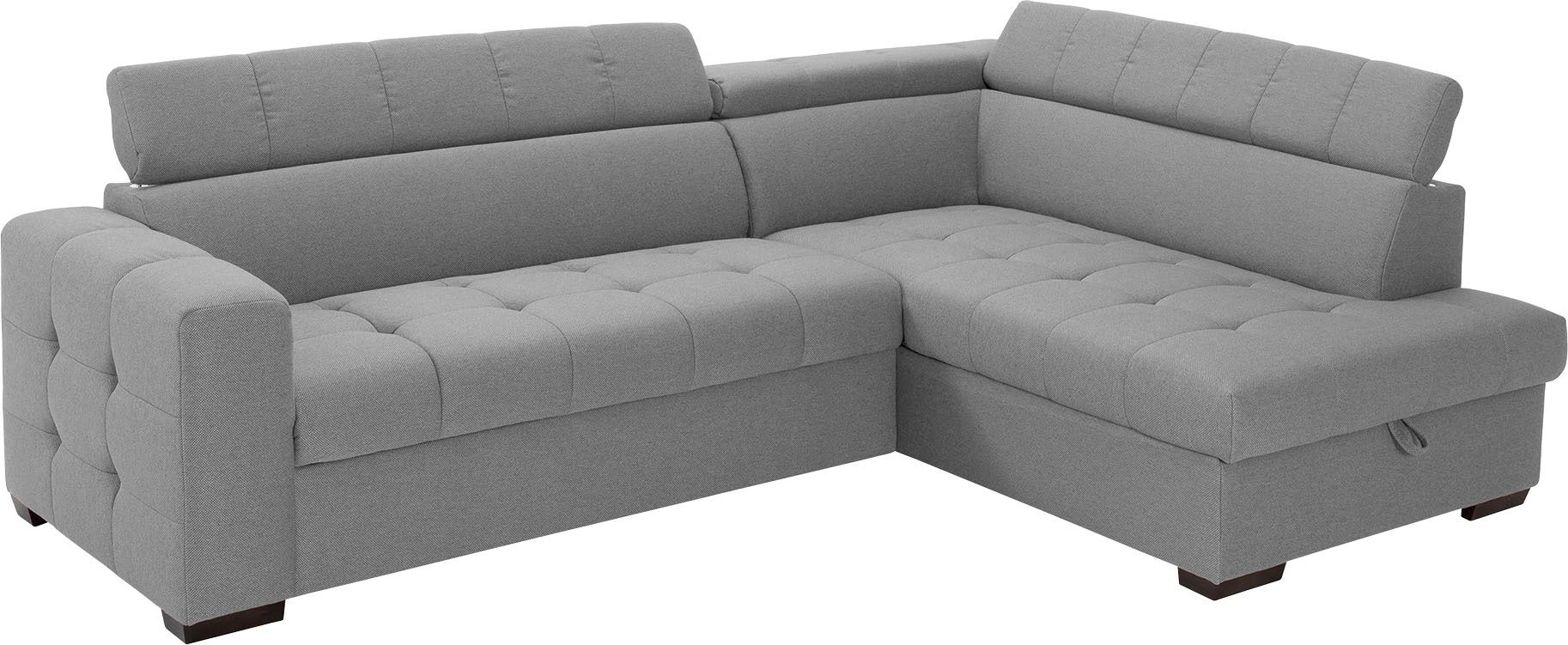 exxpo - sofa fashion Ecksofa, Steppung im Sitzbereich, Wahlweise mit... silberfarben