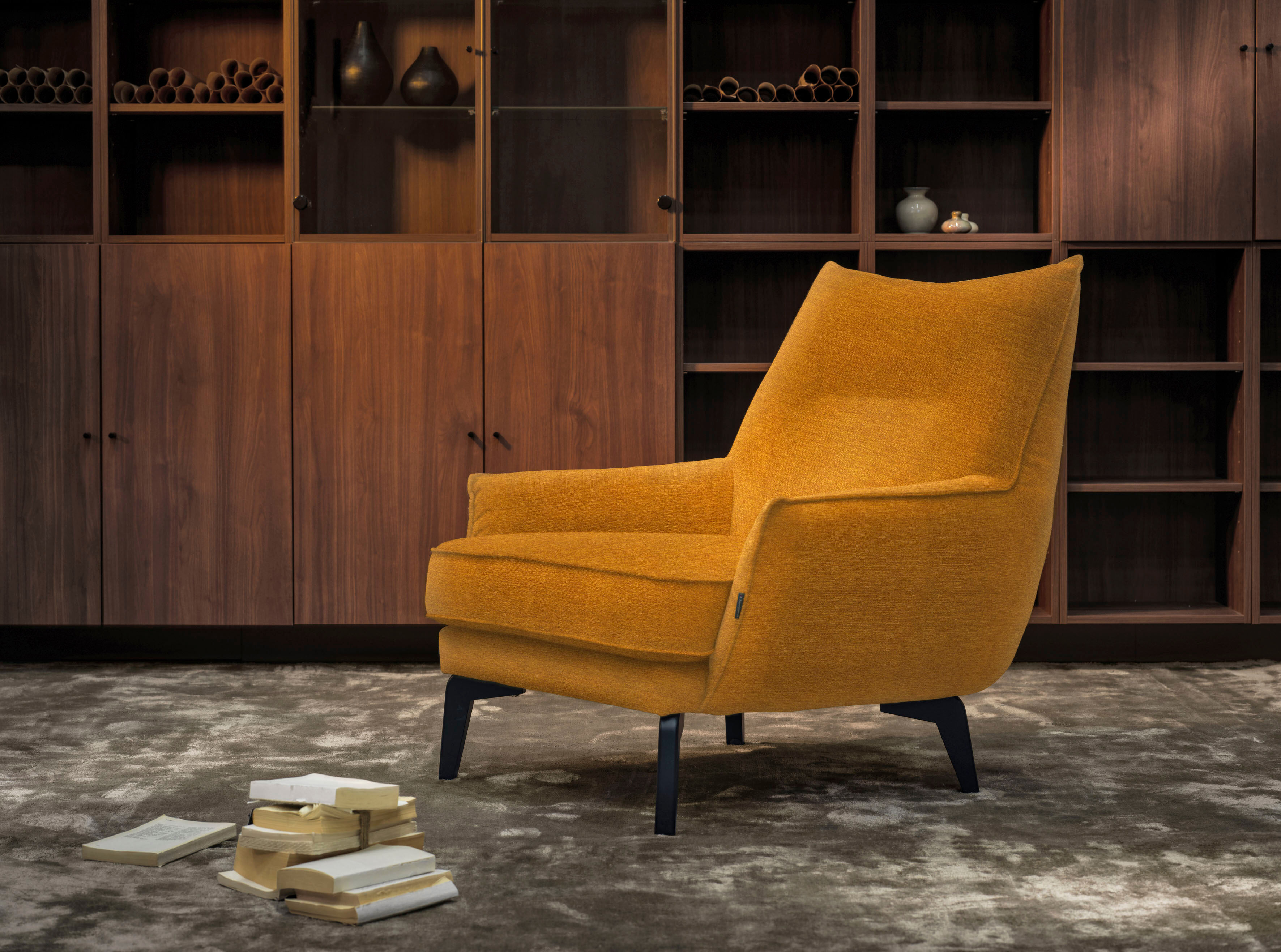 furninova Loungesessel »Willow«, bequemer Loungesessel im skandinavischen Design gelb