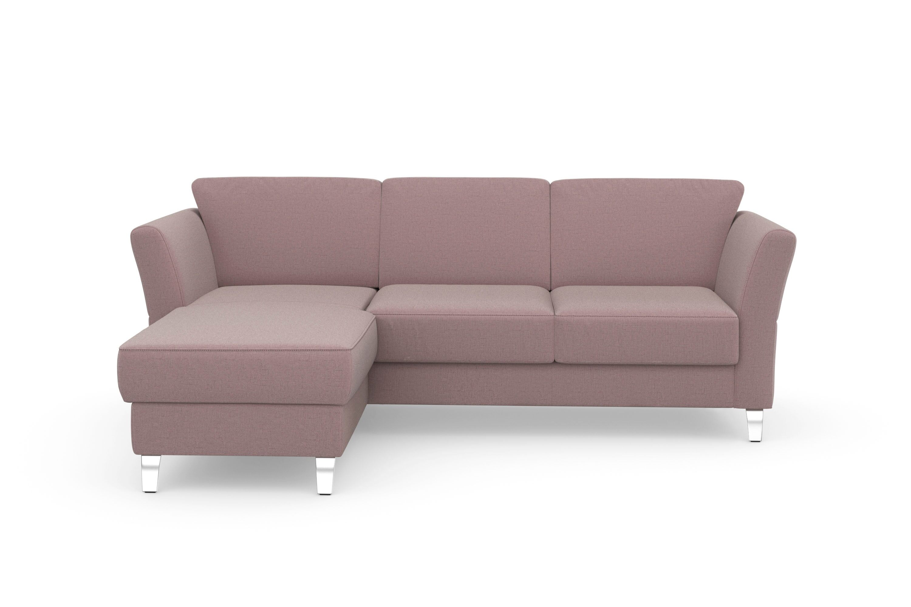 sit&more Ecksofa »Visby V«, wahlweise mit Bettfunktion und Bettkasten, frei... rosa