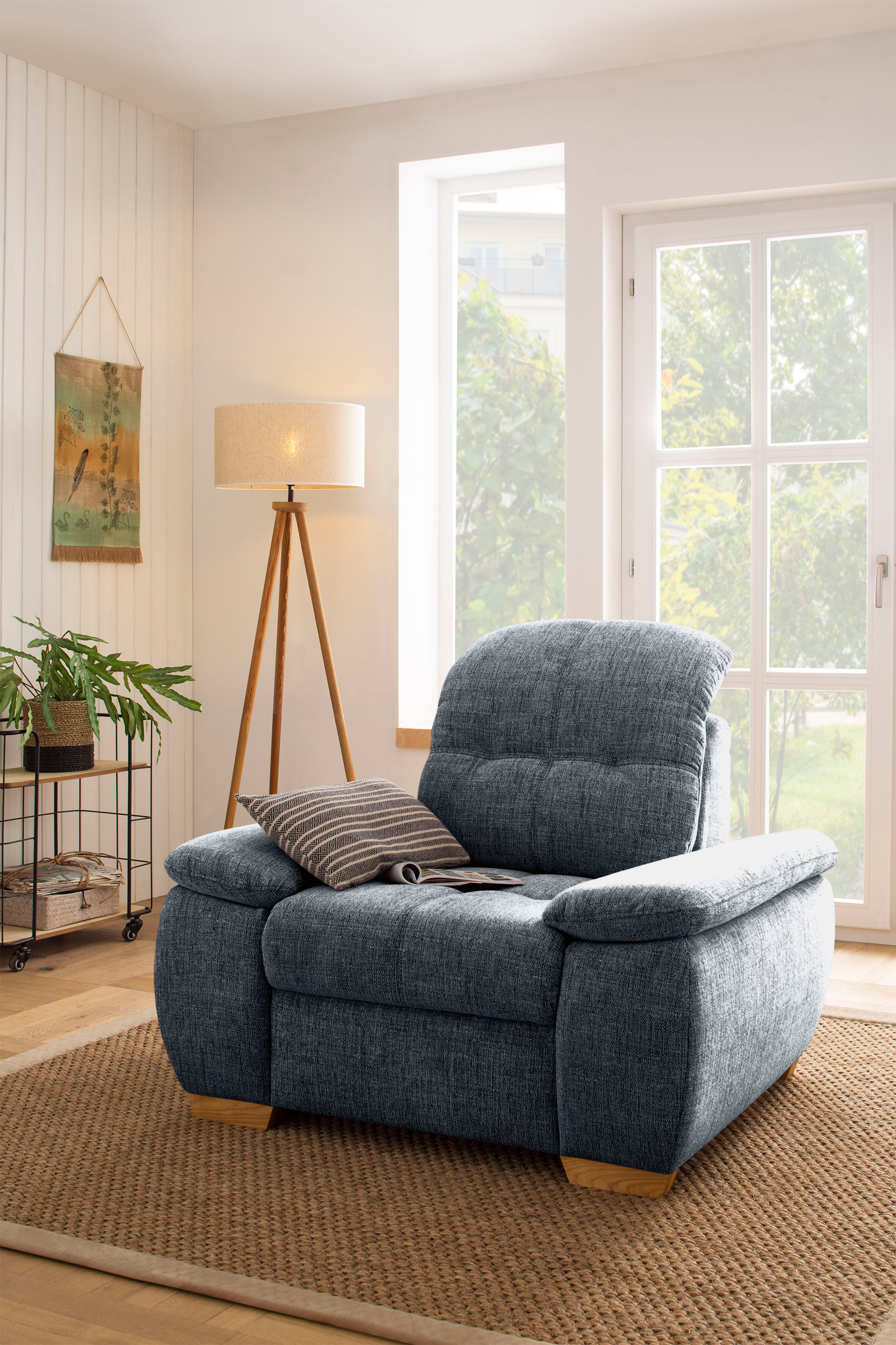 Home affaire Sessel »Lotus Home«, wahlweise mit Kopfteilverstellung und Aqua... blau