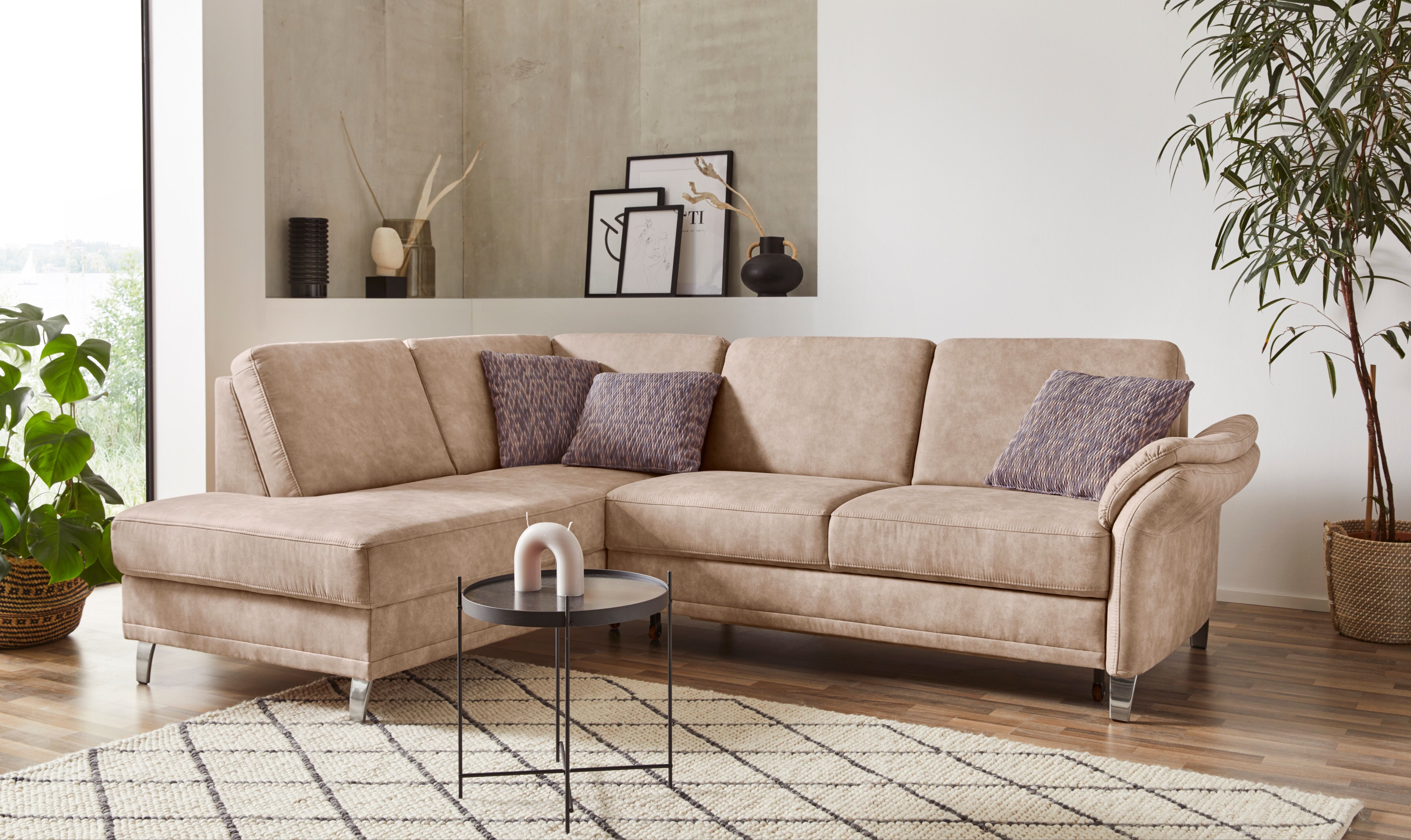 sit&more Ecksofa »Clio V«, wahlweise mit Bettfunktion und Bettkasten,... beige