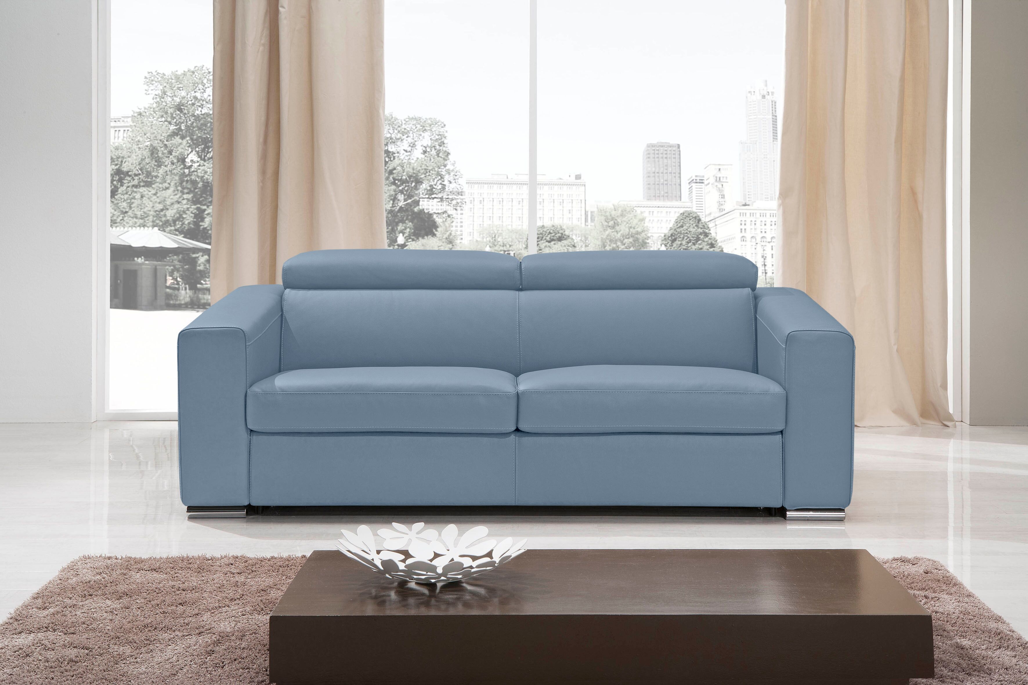 Egoitaliano Schlafsofa »Cabiria«, Sofa inkl. Schlaffunktion, Kopfteile... blau