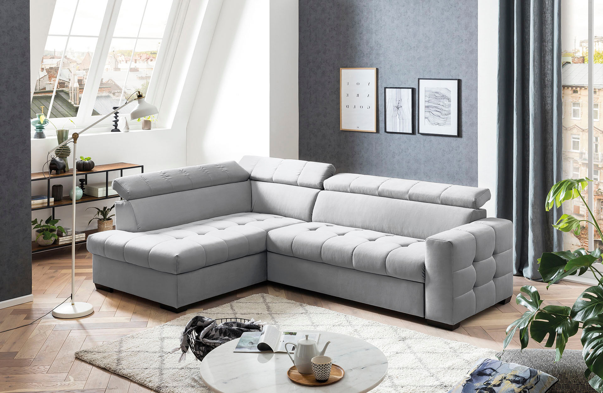 exxpo - sofa fashion Ecksofa, Steppung im Sitzbereich, Wahlweise mit... beige