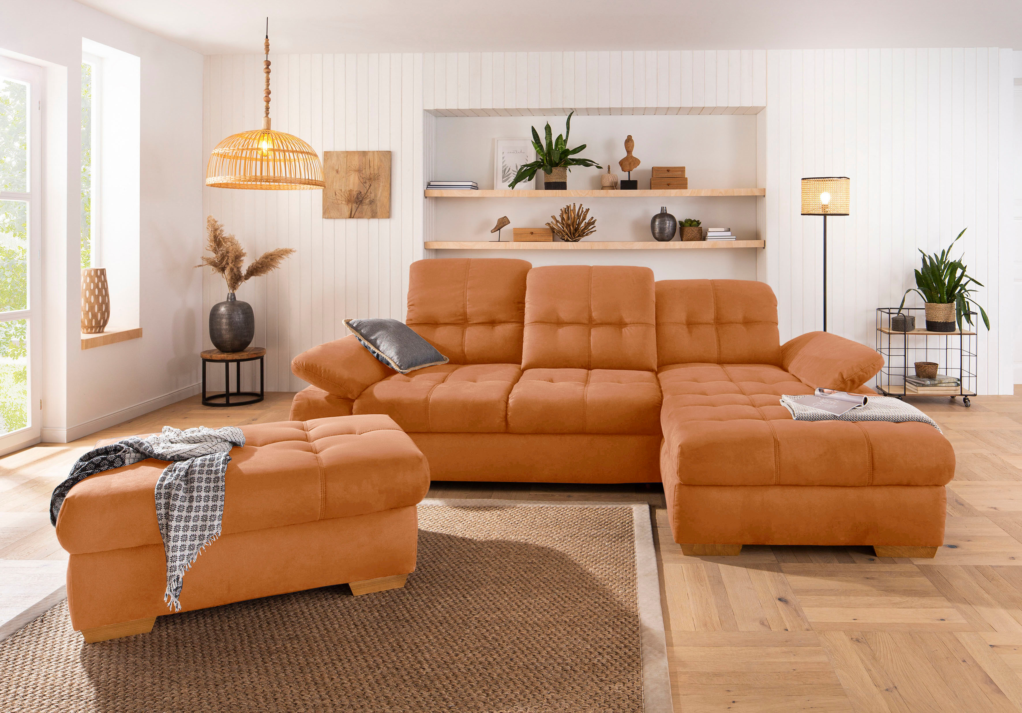 Home affaire Ecksofa »Lotus Home«, incl. Sitztiefenverstellung, wahlweise mit... braun