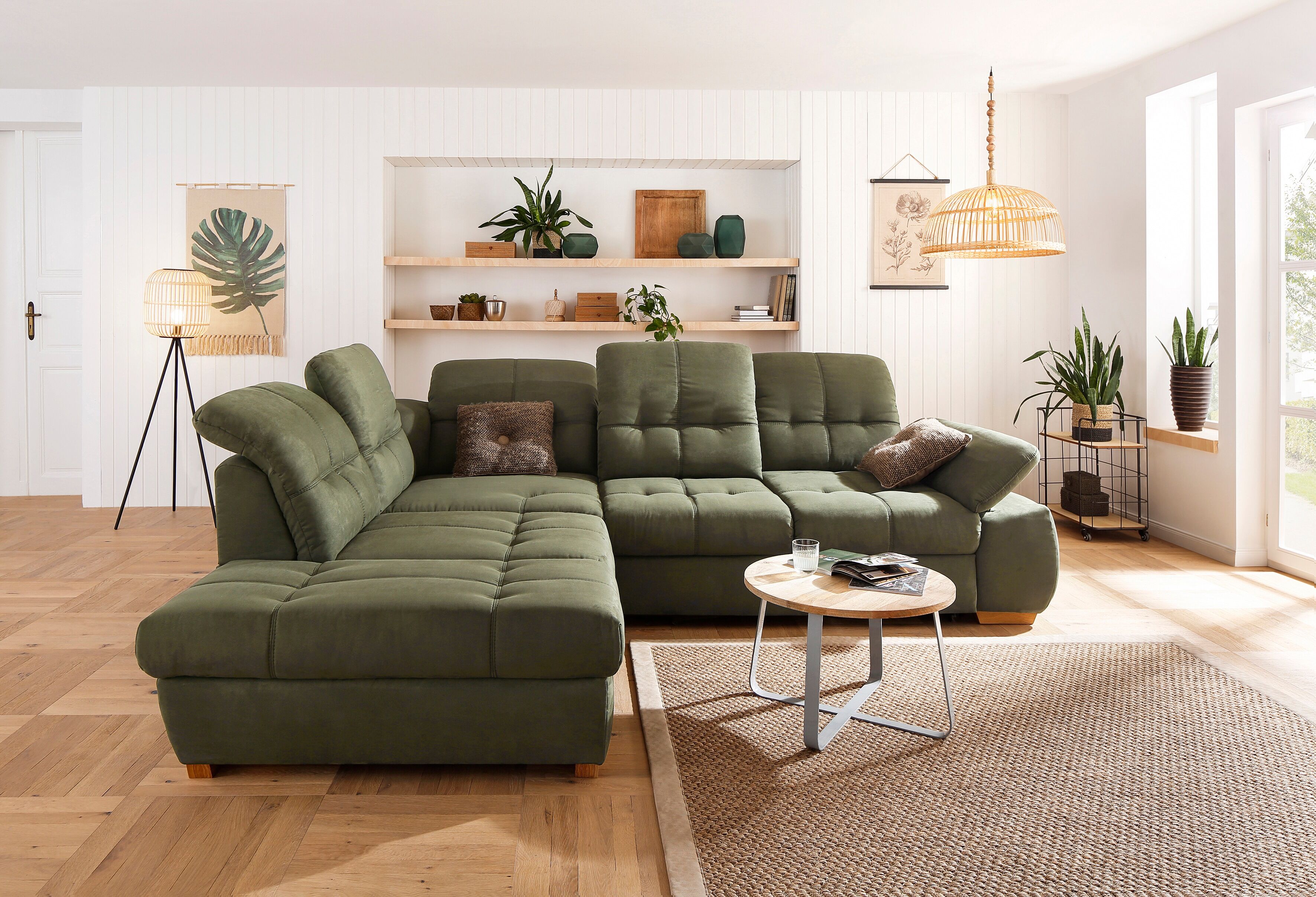 Home affaire Ecksofa »Lotus Home«, incl. Sitztiefenverstellung, wahlweise mit... grün