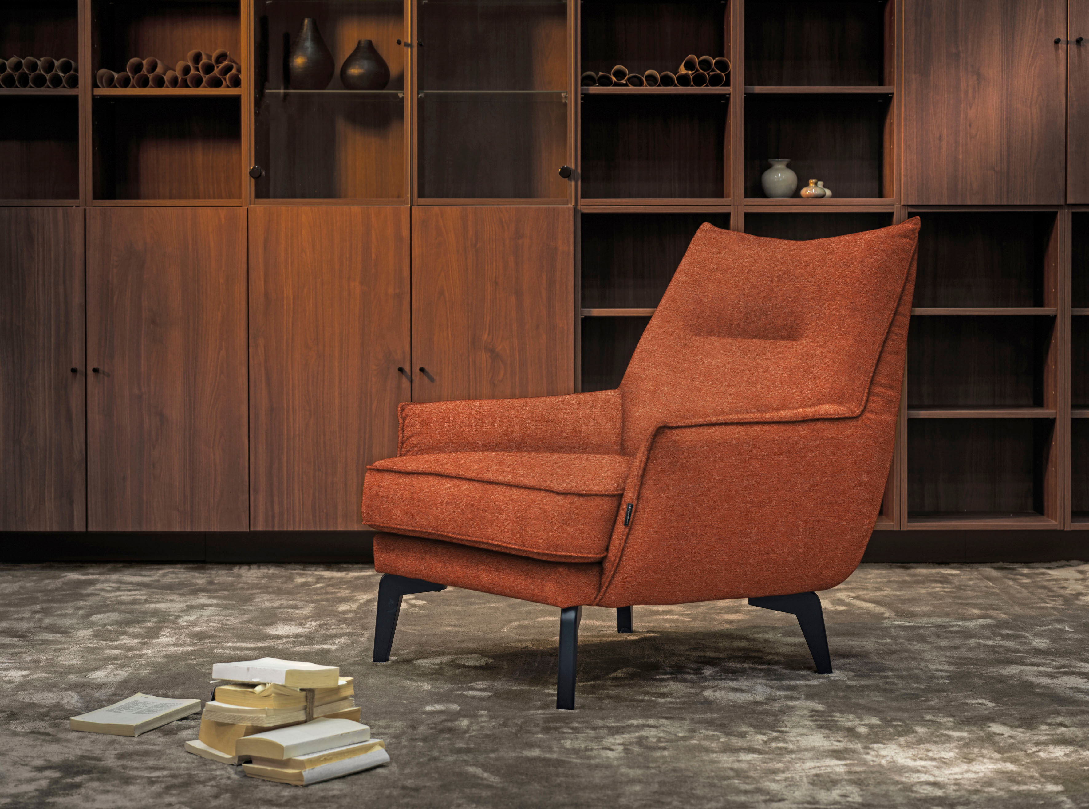 furninova Loungesessel »Willow«, bequemer Loungesessel im skandinavischen Design orange