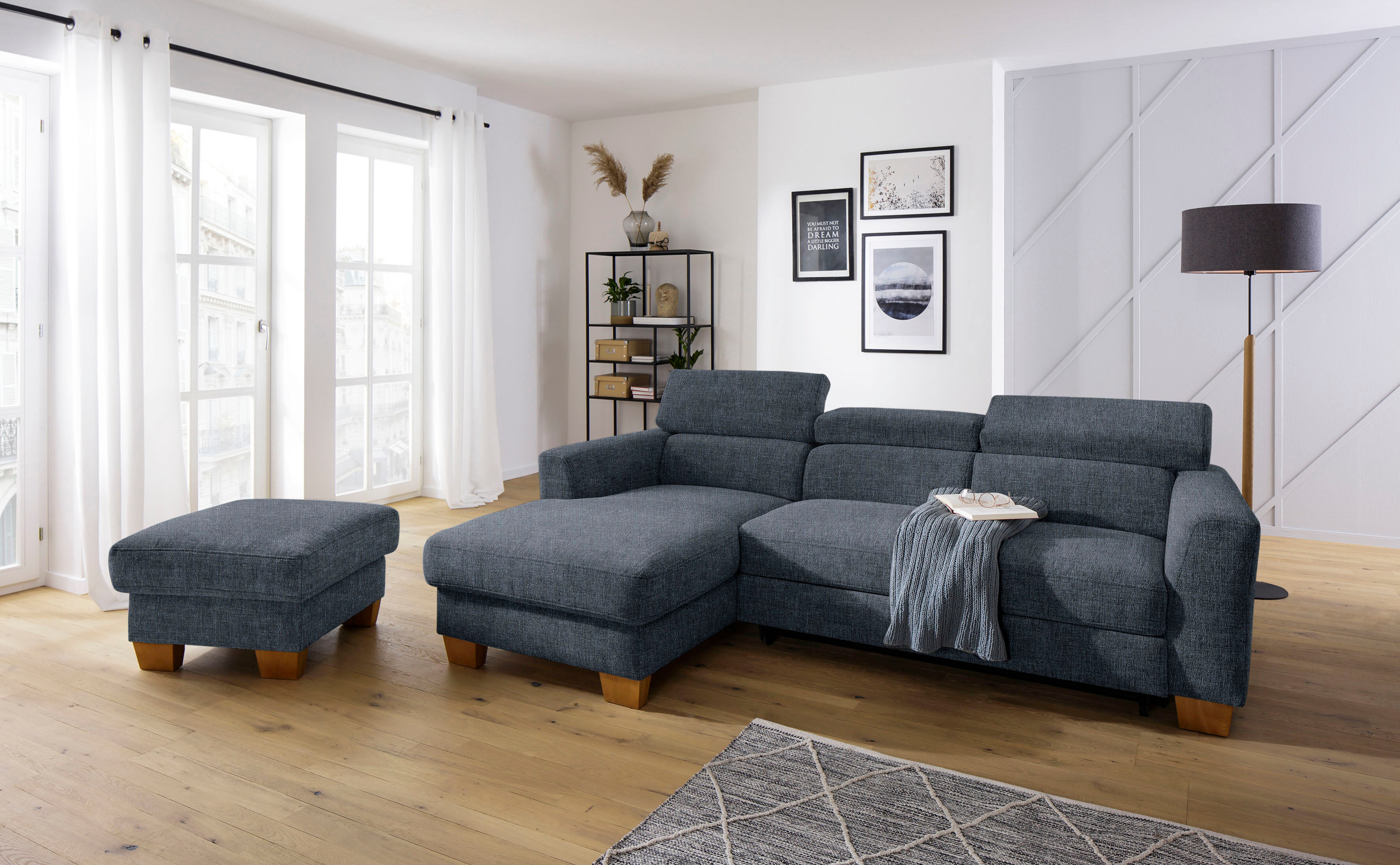 Home affaire Ecksofa »Steve Premium« blau