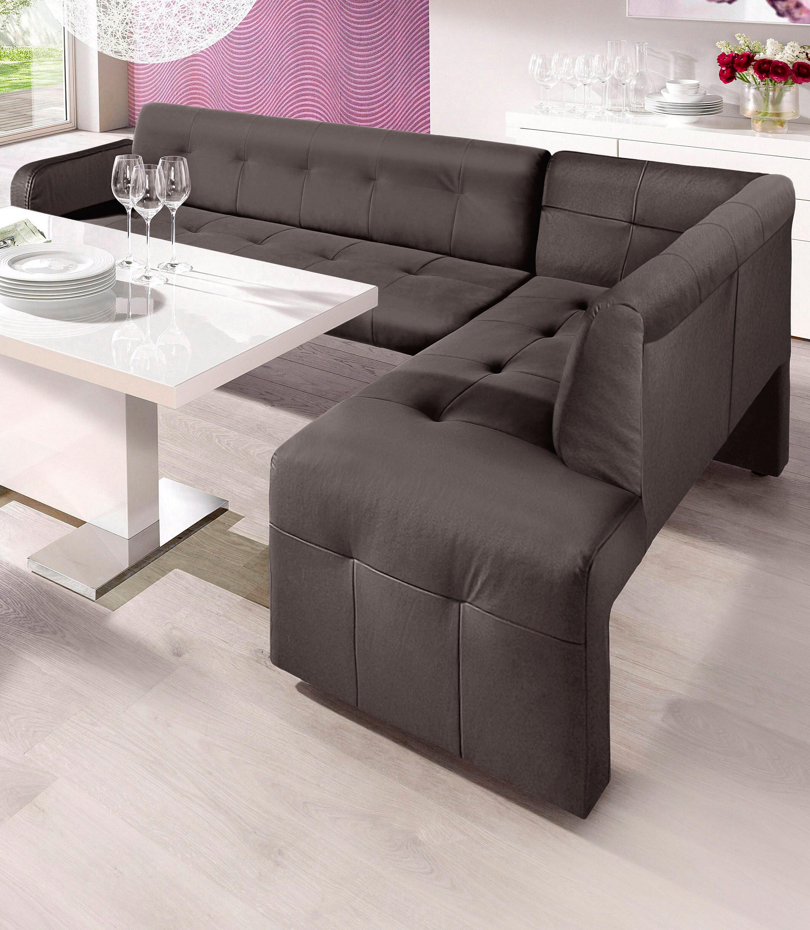 exxpo - sofa fashion Eckbank »Barista«, Frei im Raum stellbar grau  Luxus-Microfaser