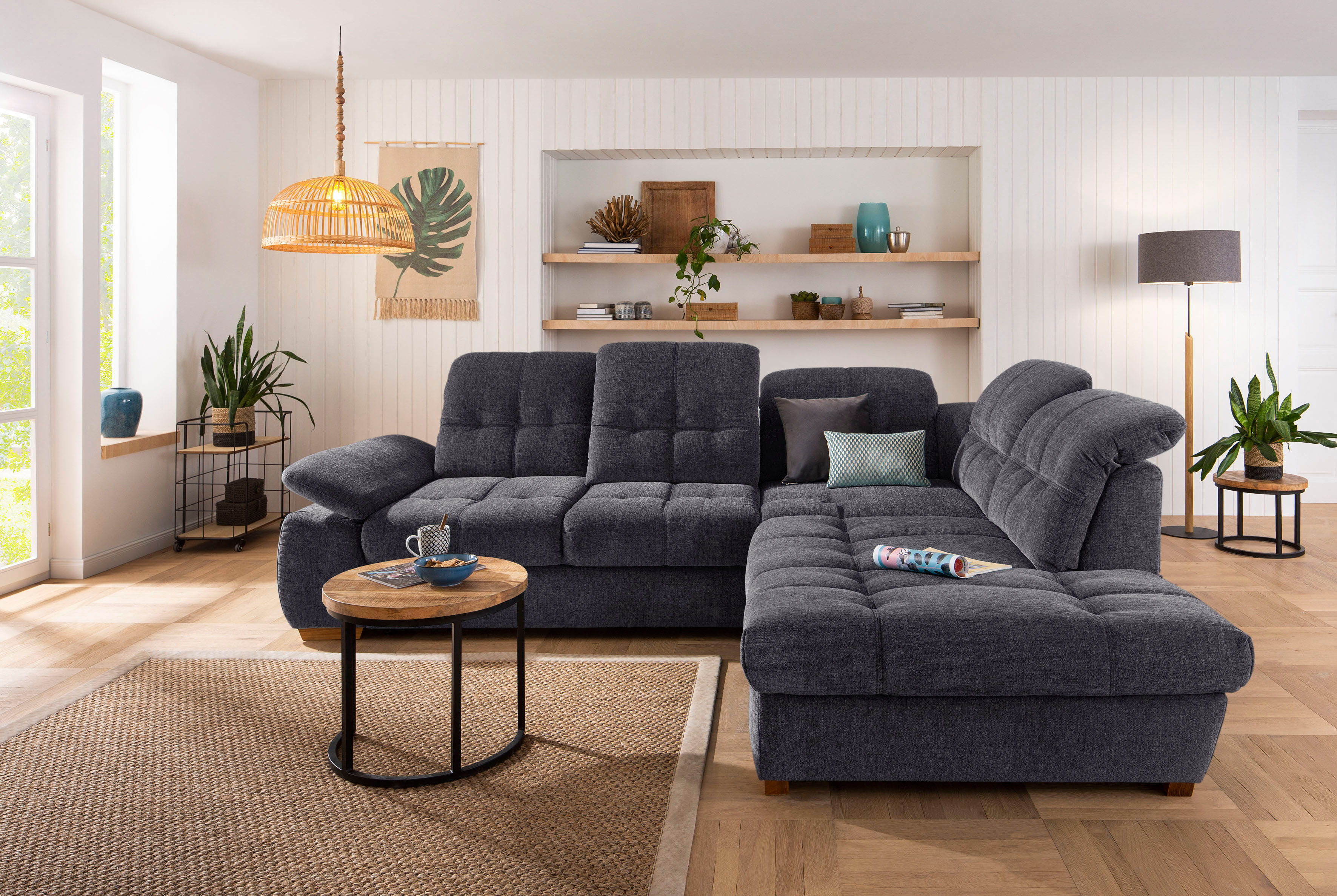 Home affaire Ecksofa »Lotus Home«, incl. Sitztiefenverstellung, wahlweise mit... grau