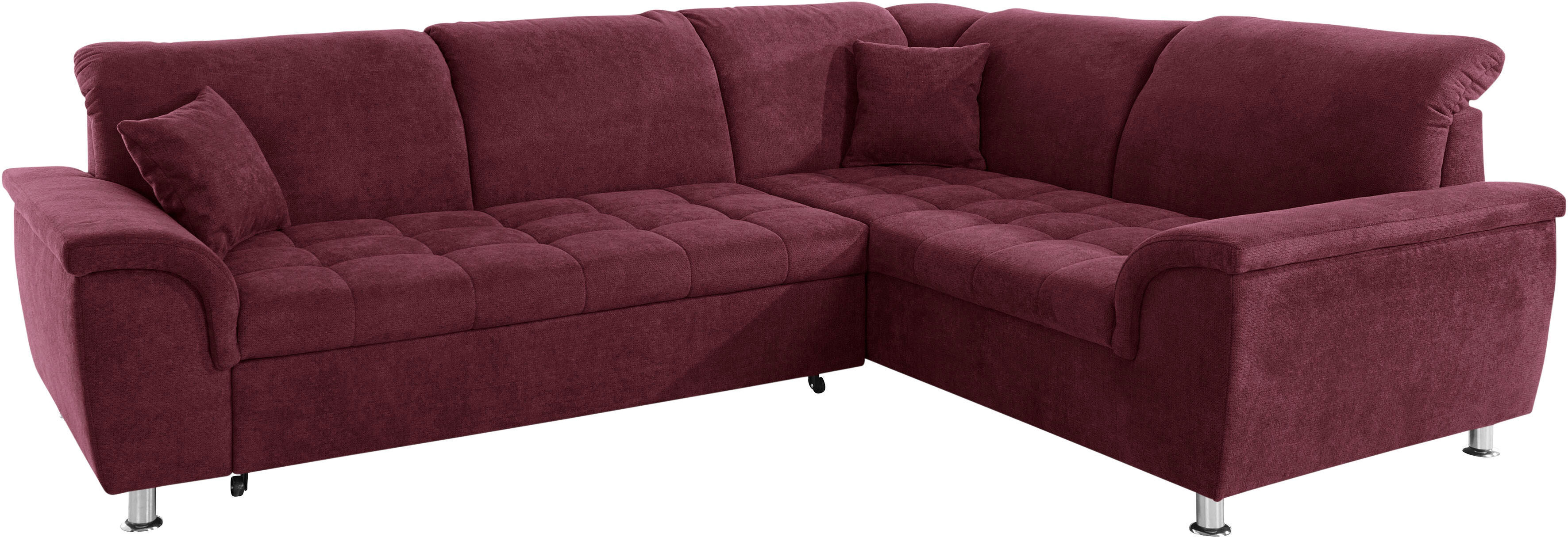 DOMO collection Ecksofa »Franzi«, wahlweise mit Kopfteilverstellung (dann... lila