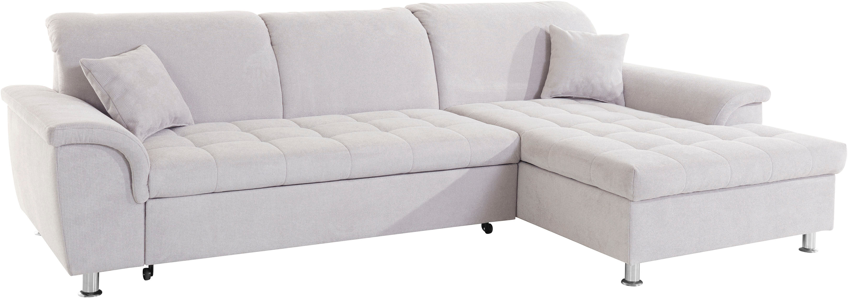 DOMO collection Ecksofa »Franzi«, wahlweise mit Kopfteilverstellung (dann... grau