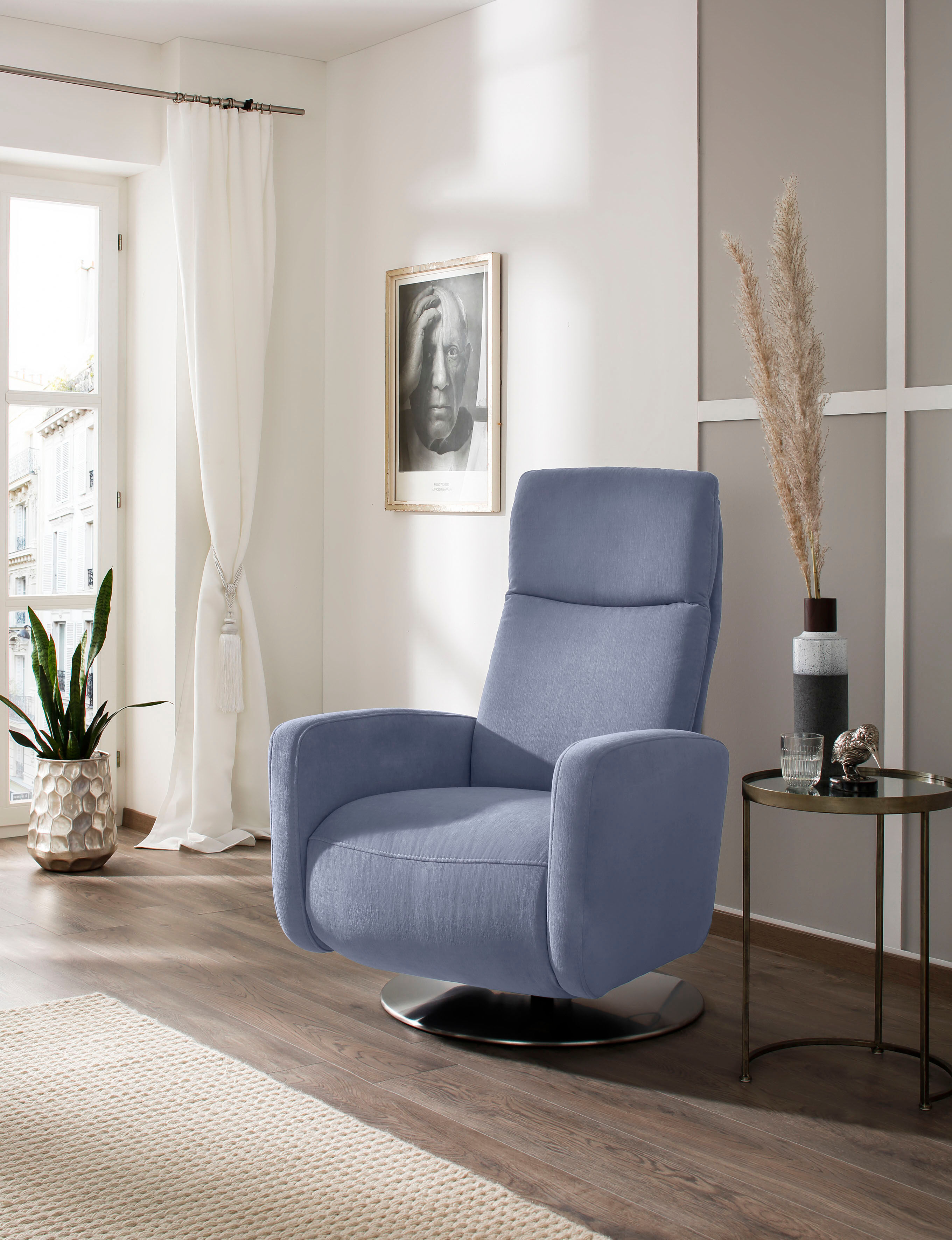 DELAVITA Relaxsessel »Dundee«, in 3 Breiten (S,M,L) und wahlweise manuelle... blau