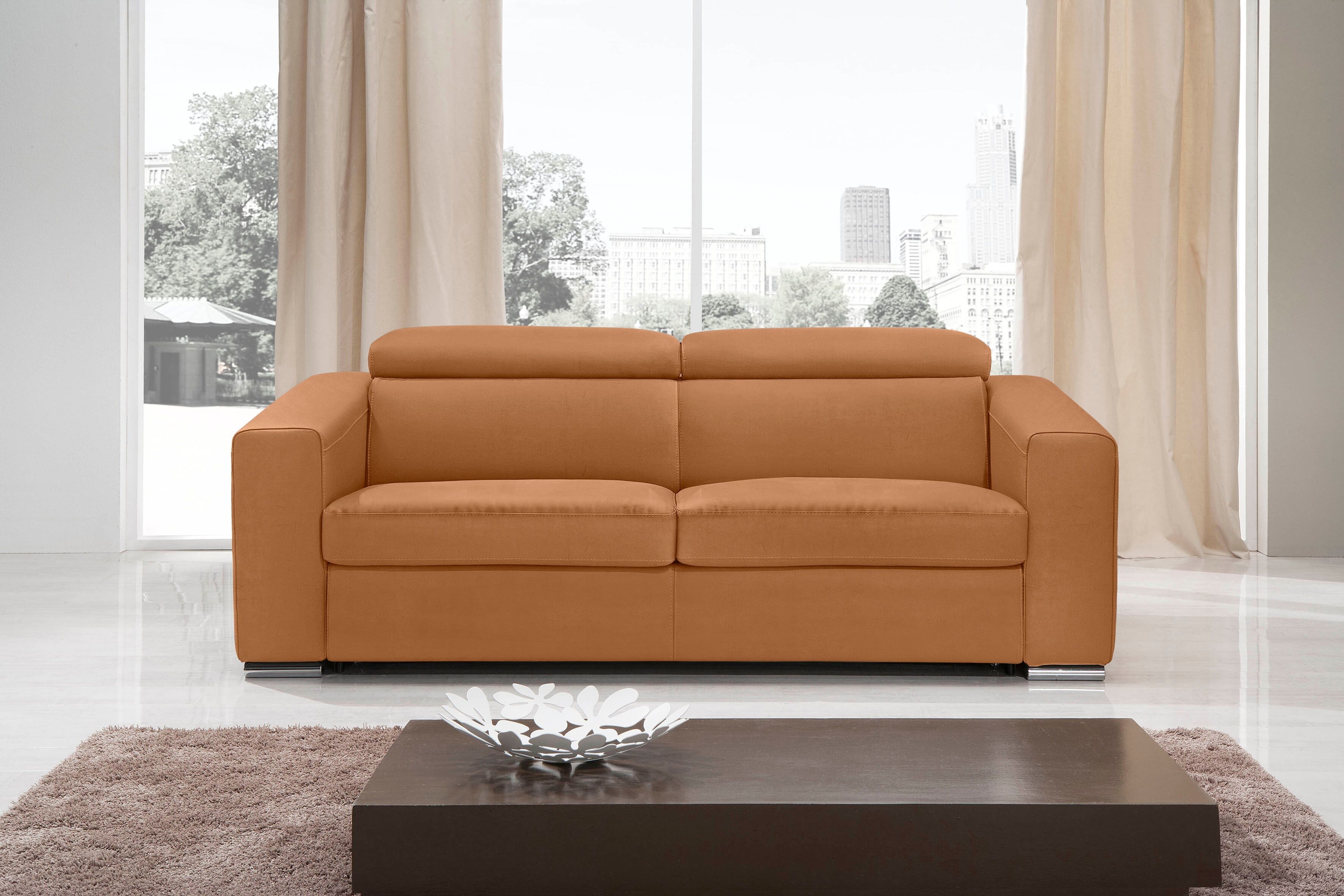 Egoitaliano Schlafsofa »Cabiria«, Sofa inkl. Schlaffunktion, Kopfteile... braun